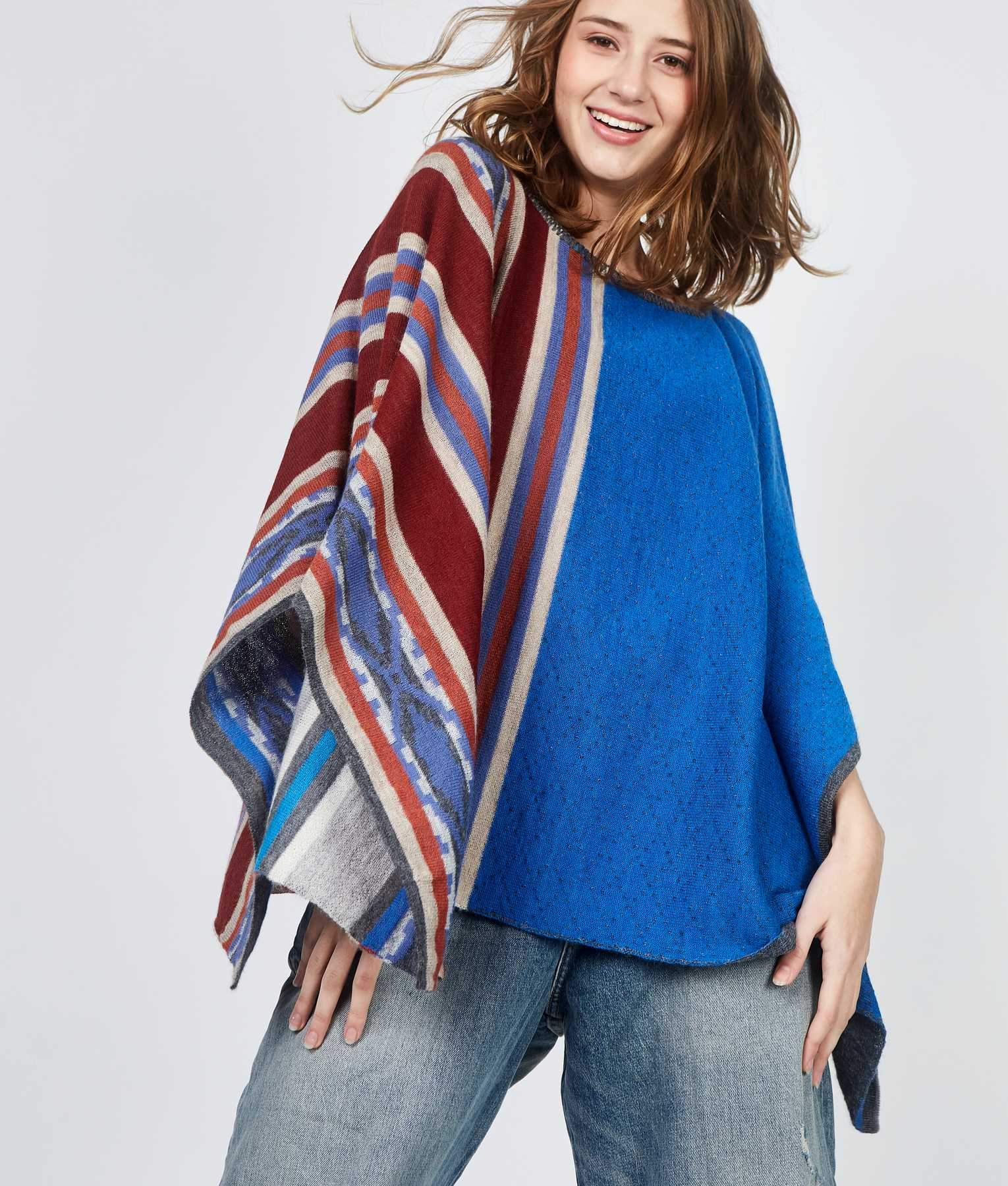 Inclined Poncho Reversible C002