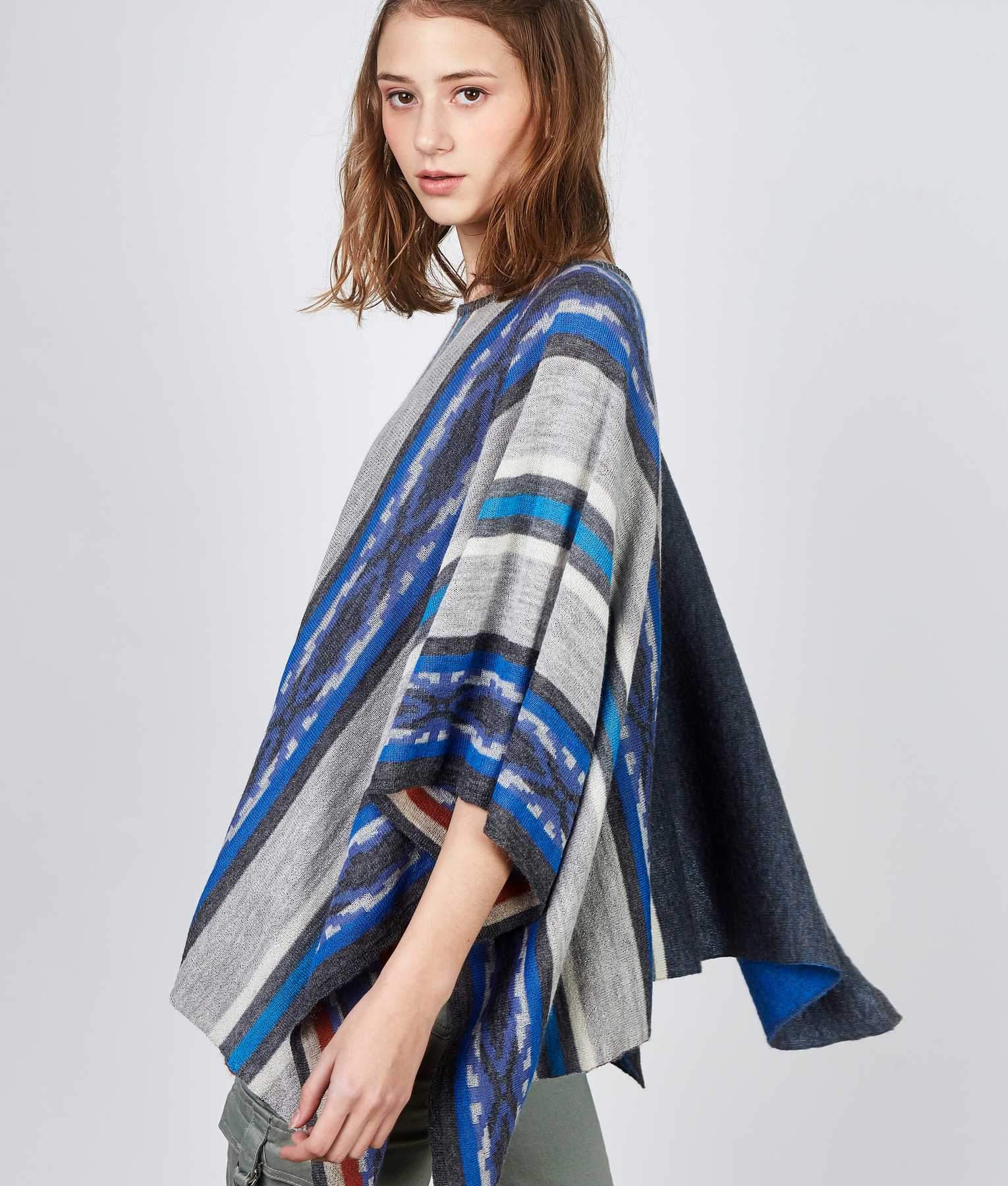 Inclined Poncho Reversible C002