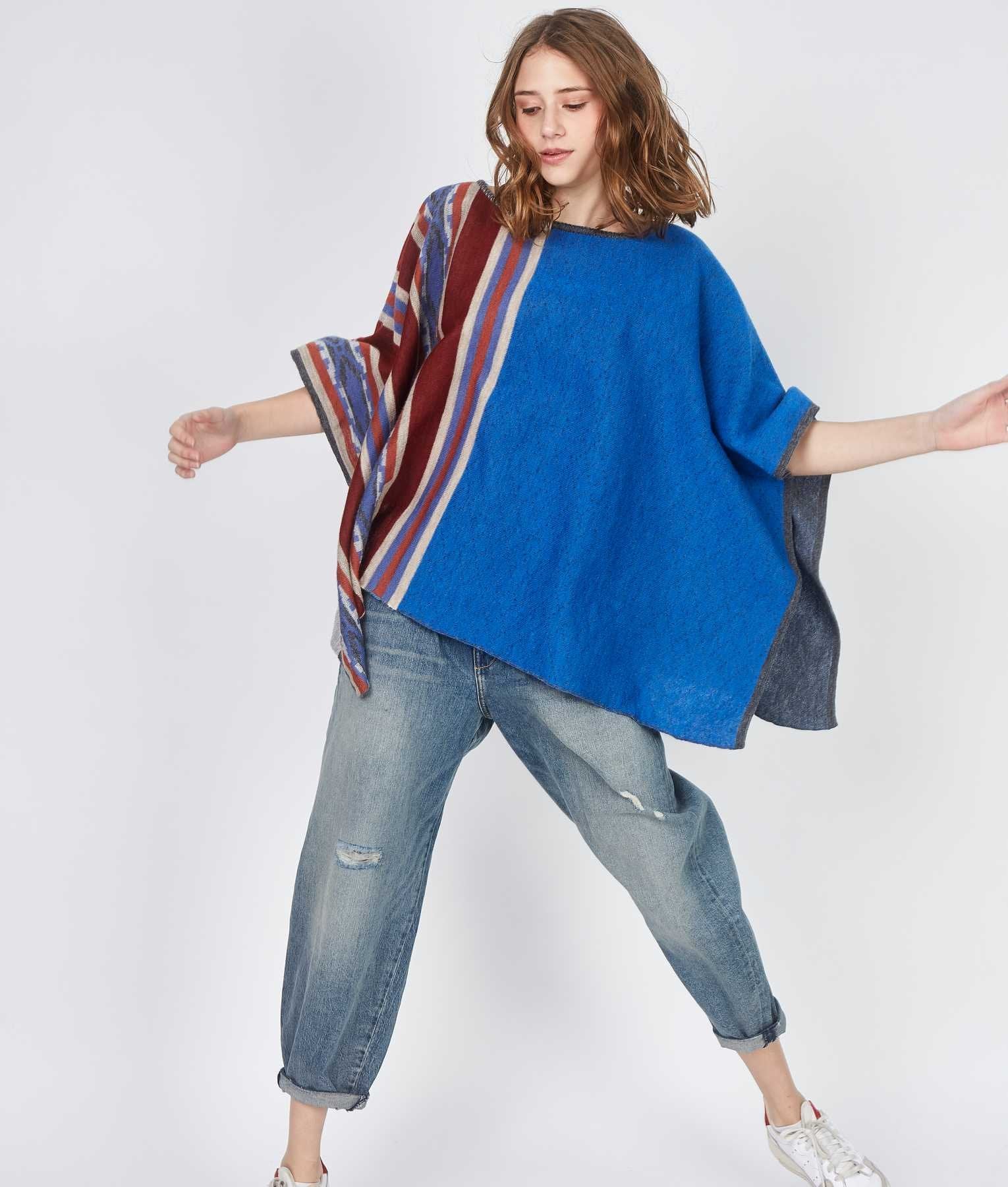 Inclined Poncho Reversible C002
