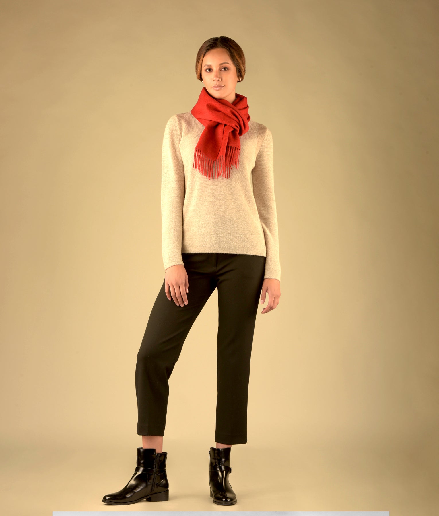 Long brushed scarf M3998