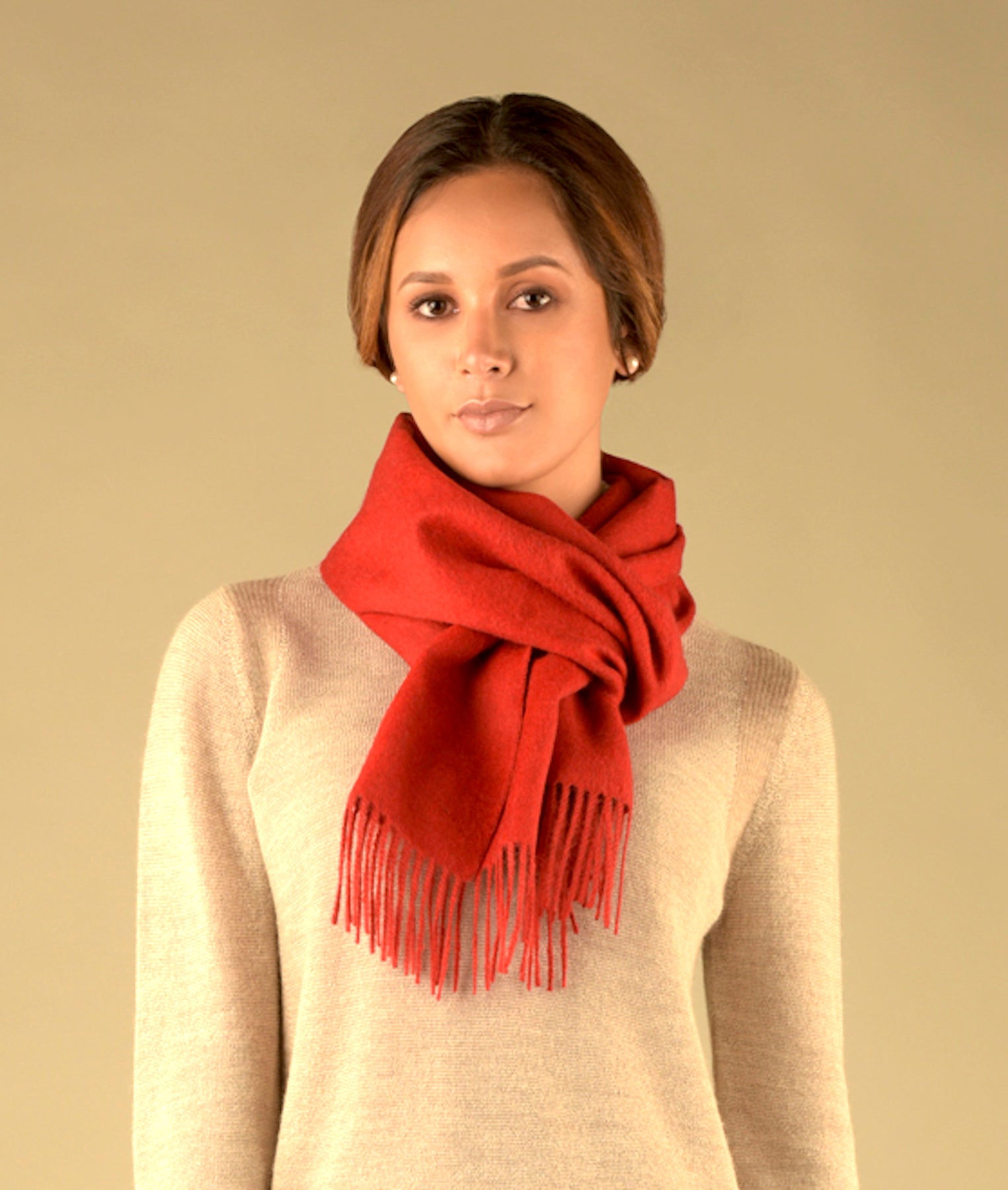 Long brushed scarf M3998