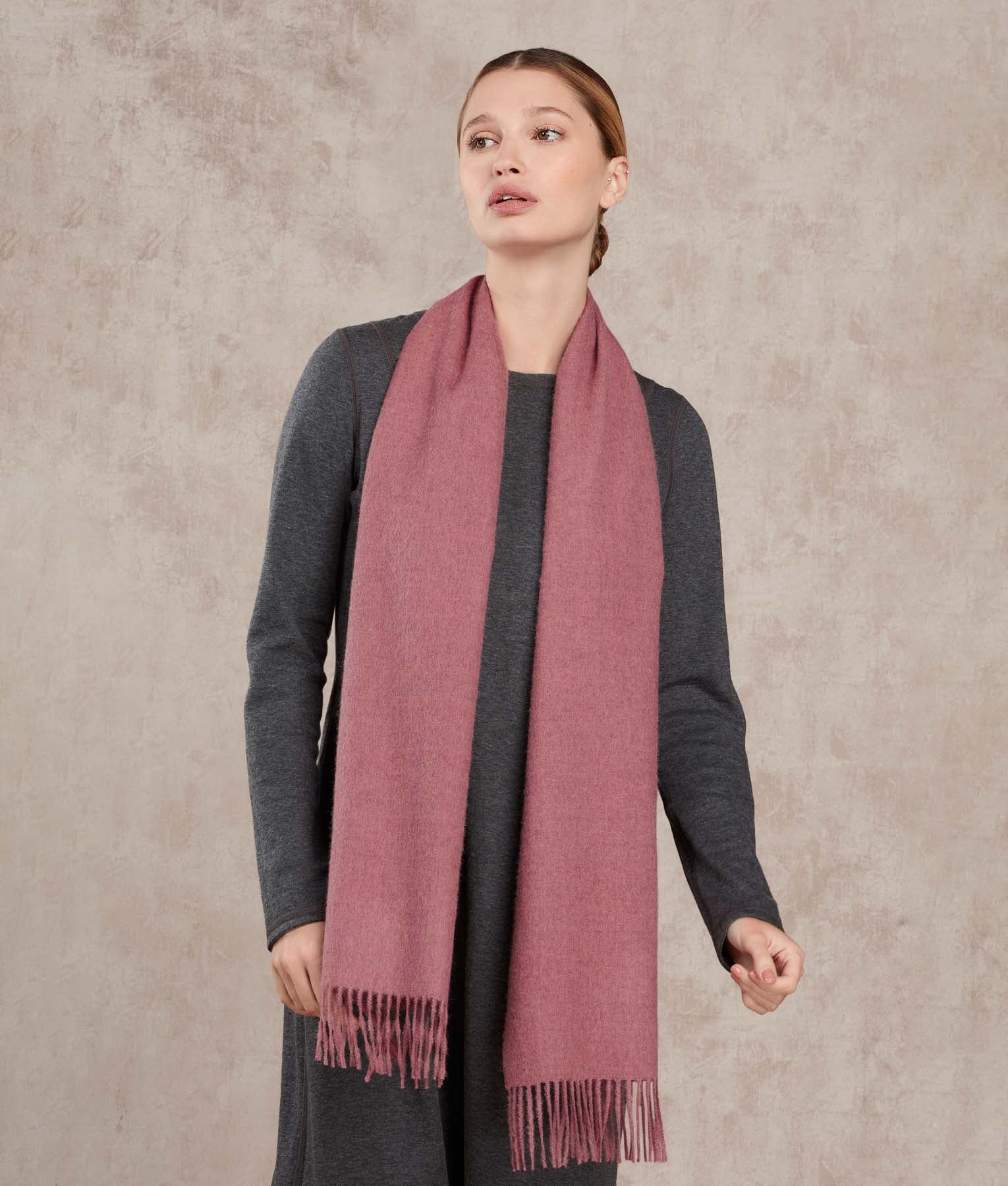 Long Brushed Scarf - Turkish Rose M6864 - Unisex