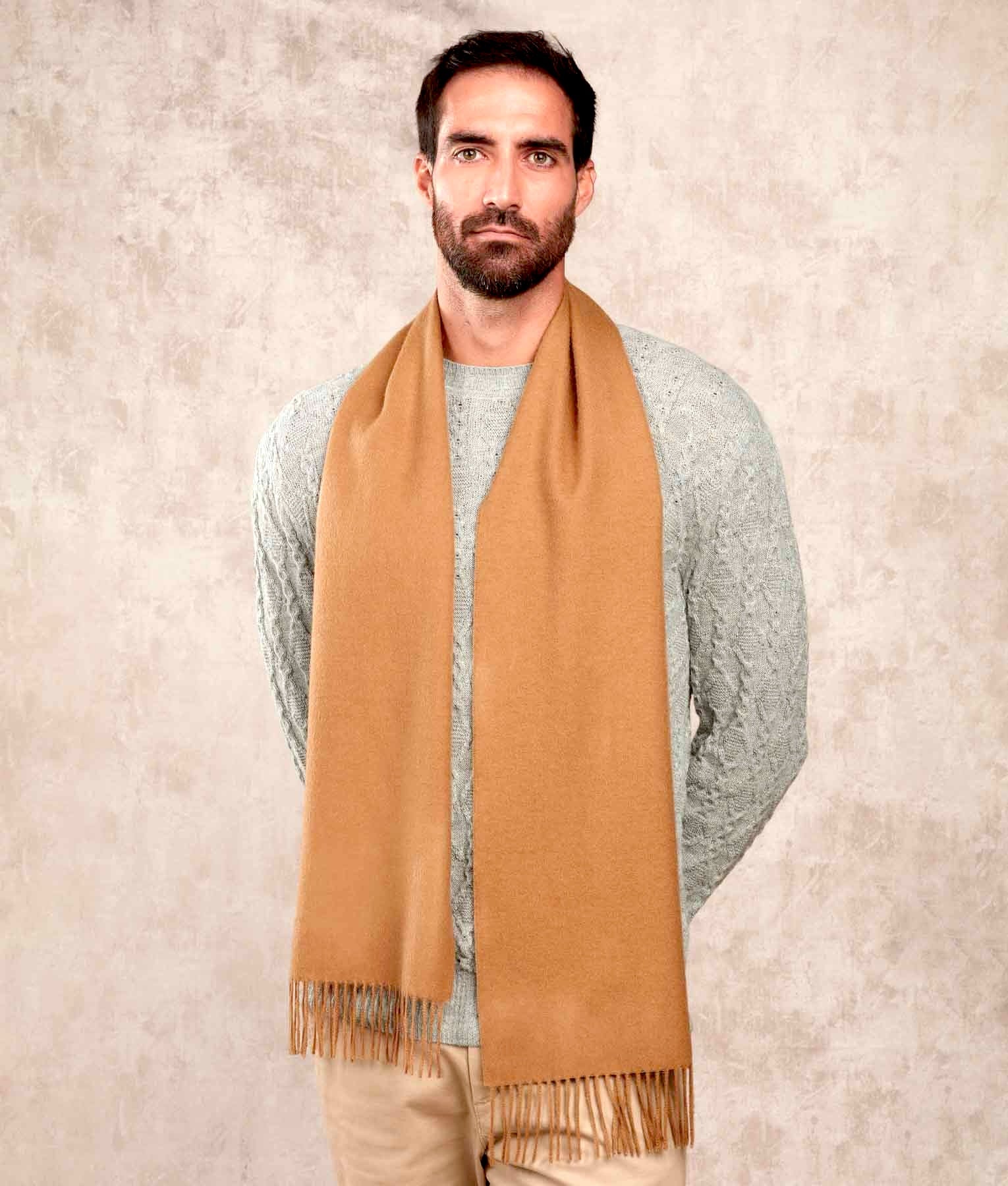 Premium Baby Alpaca Scarf - Camel 204 - Unisex