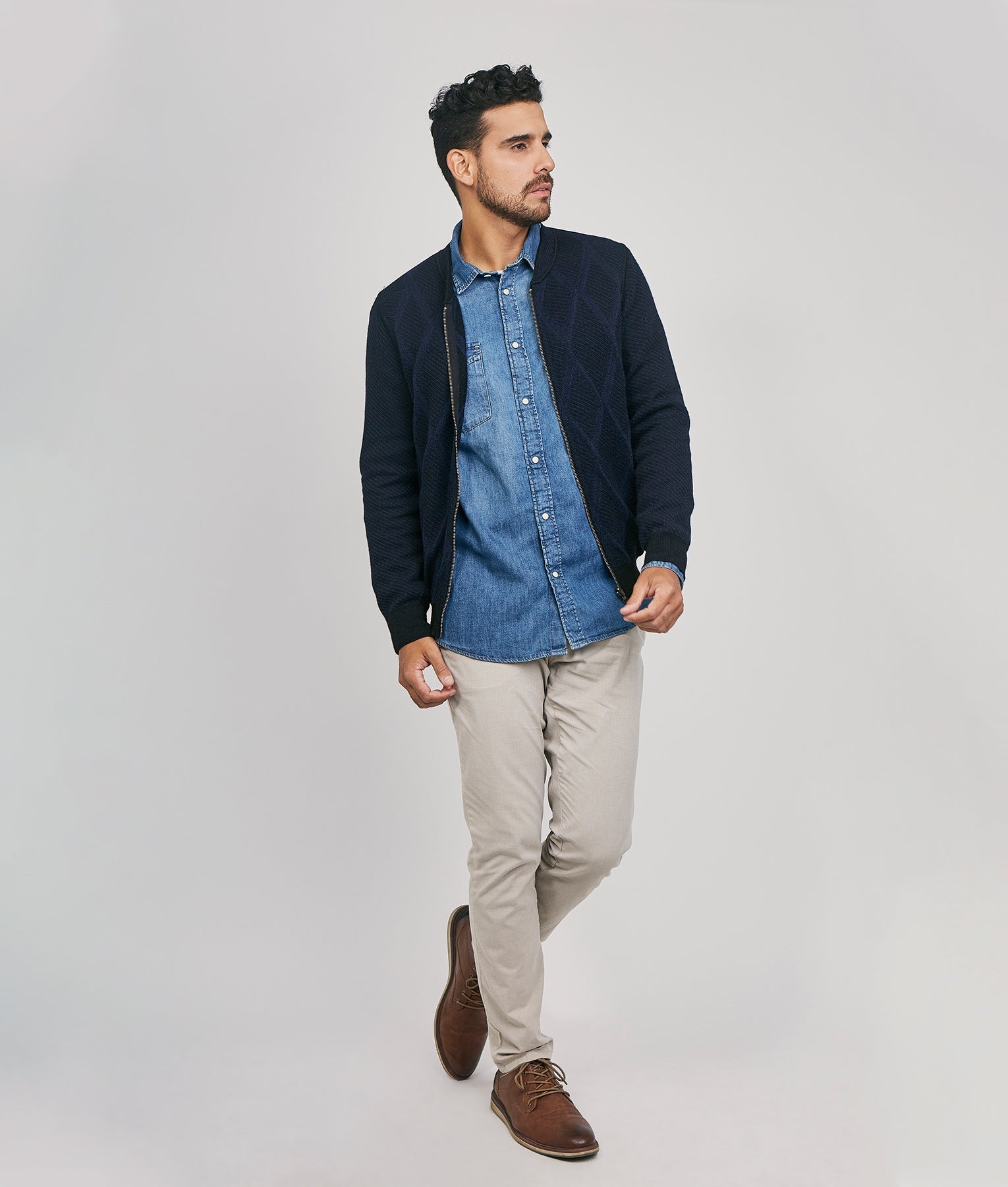 Founded Reversible Cardigan-S - Black and Blue - Men's