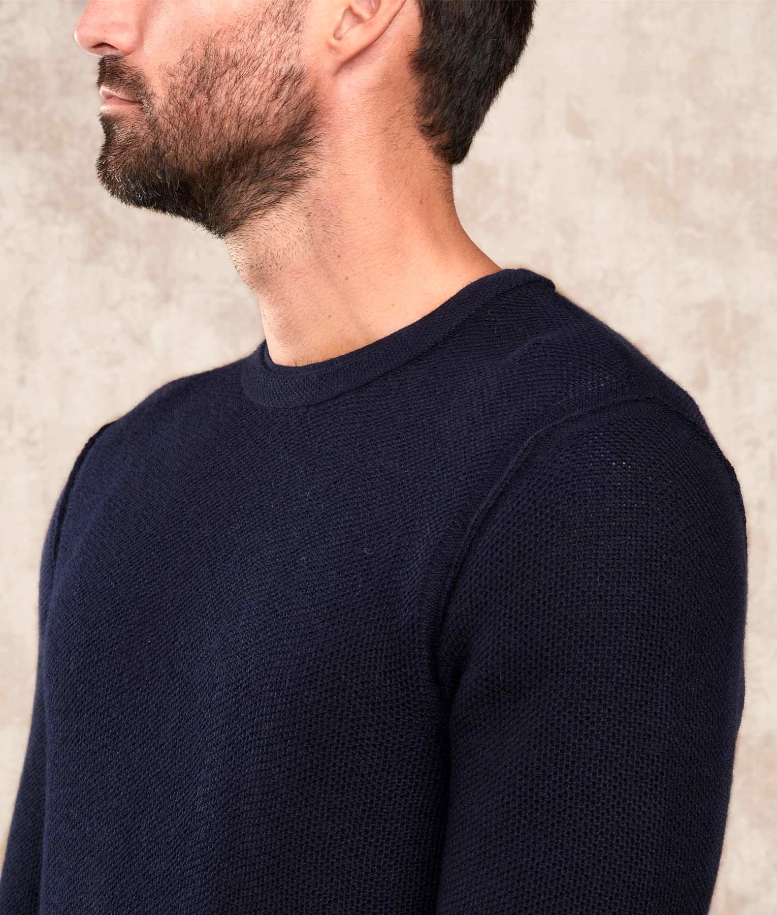 Basic Honeycomb - Jumper - Navy Blue - Men's