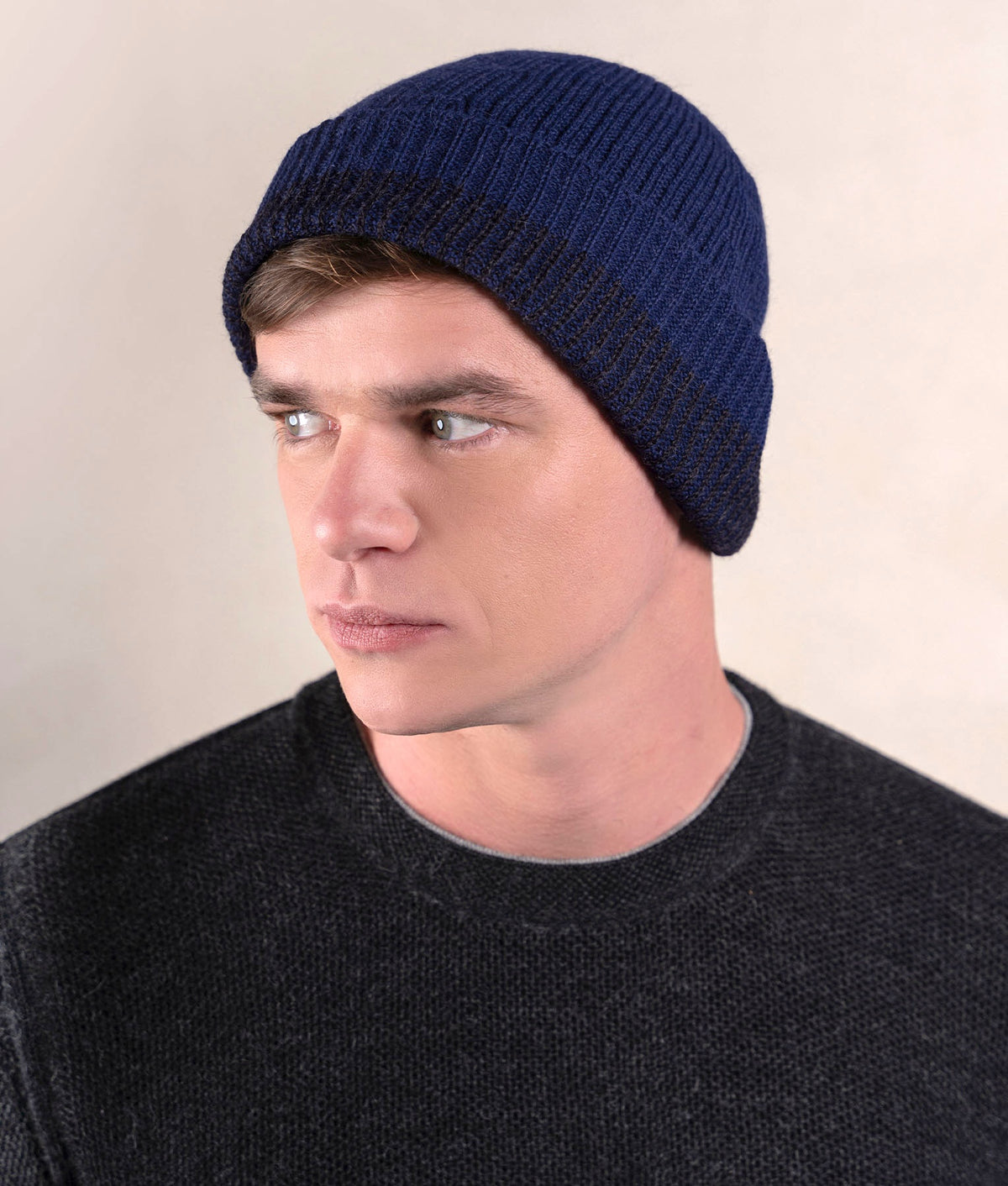 Reversible Ribbed Beanie - C008 - Unisex