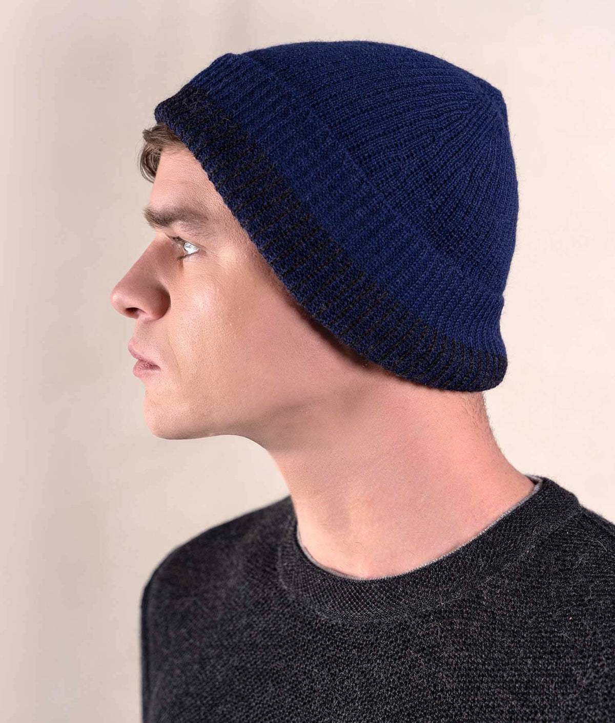 Reversible Ribbed Beanie - C008 - Unisex