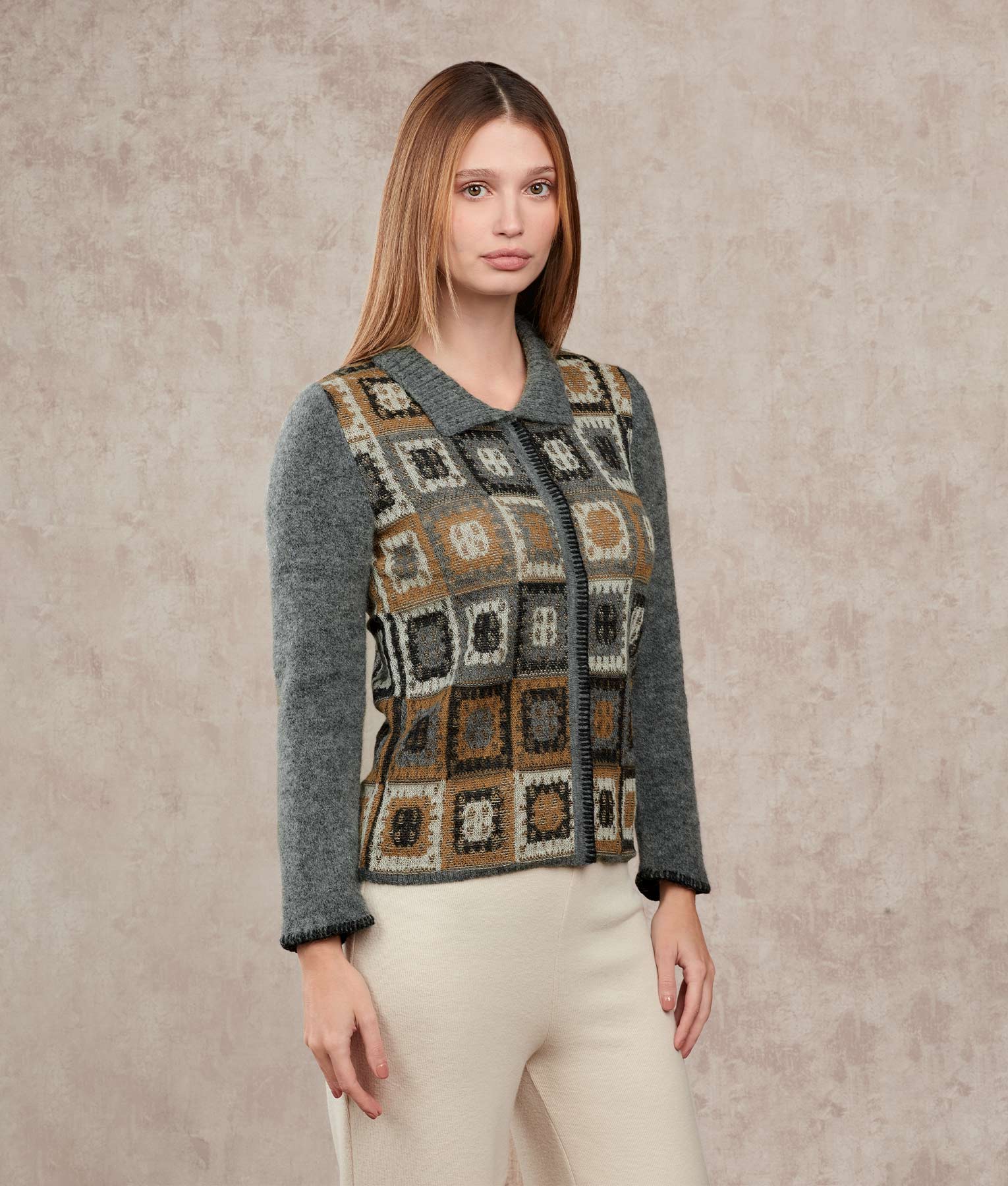 Dreams Of Crochet Alpaca Cardigan - Multicoloured C001 - Women's