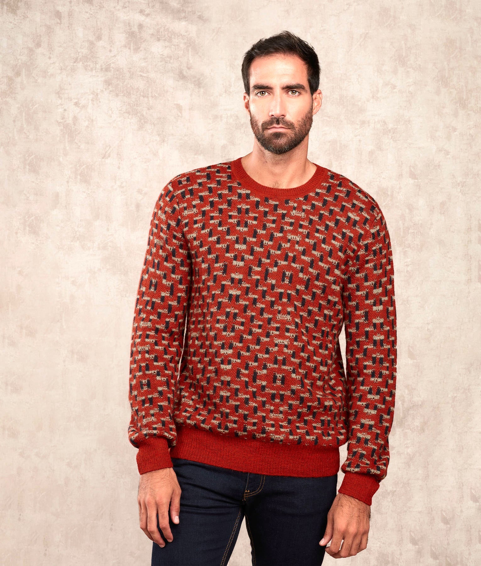 The Weave Alpaca Jumper - Multicoloured C004 - Men's