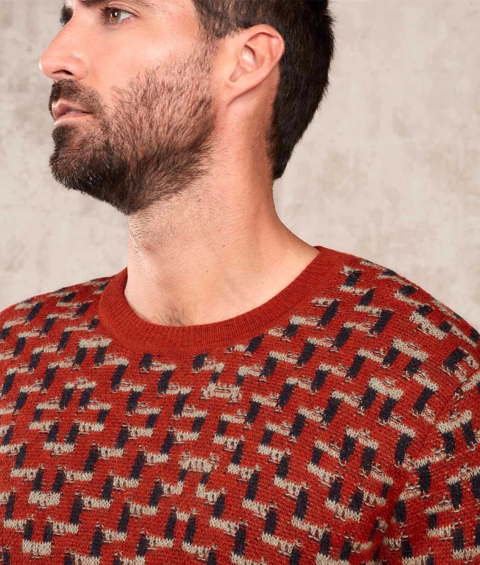 The Weave Alpaca Jumper - Multicoloured C004 - Men's