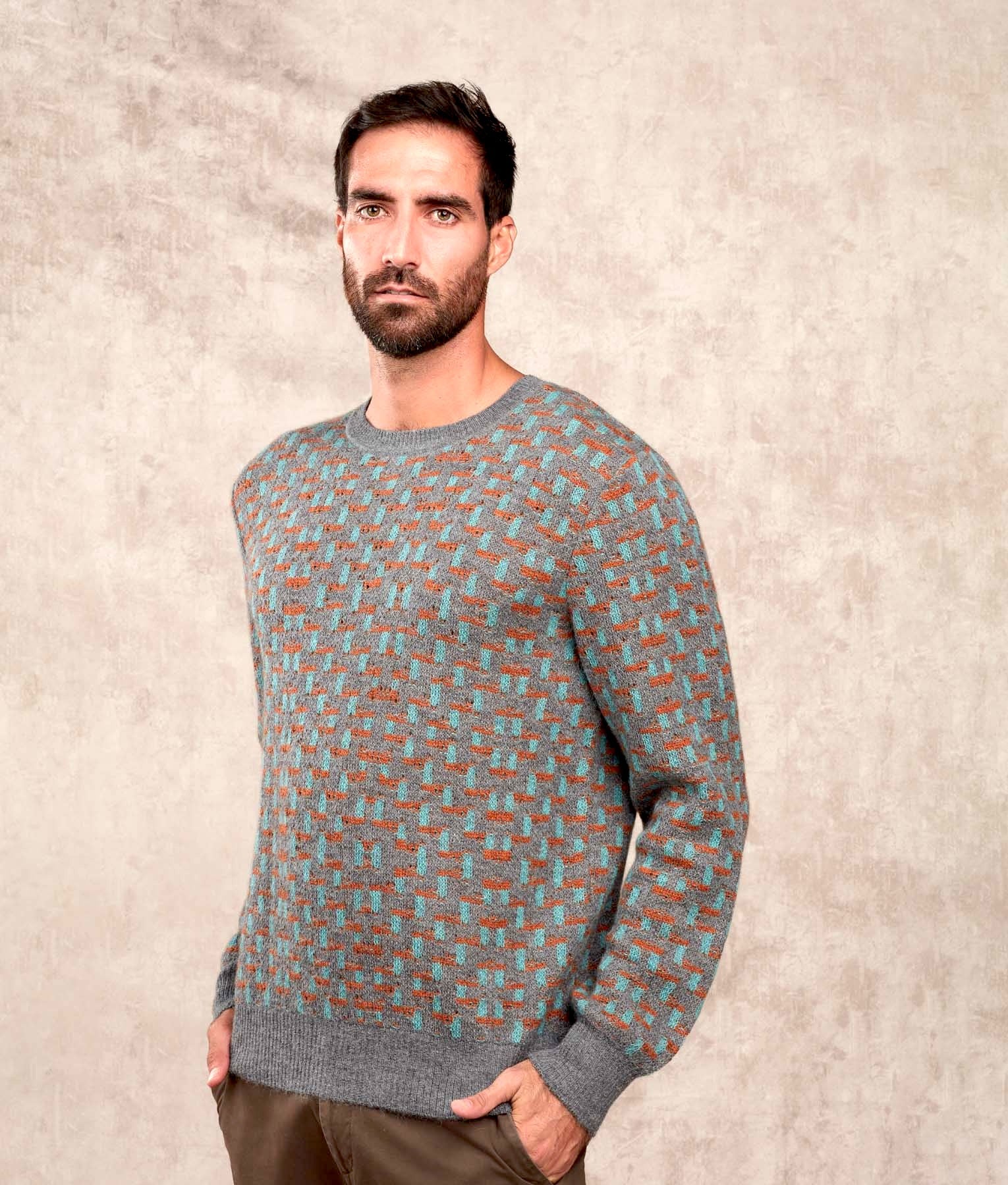 The Weave - Jumper - Multicoloured Grey - Men's