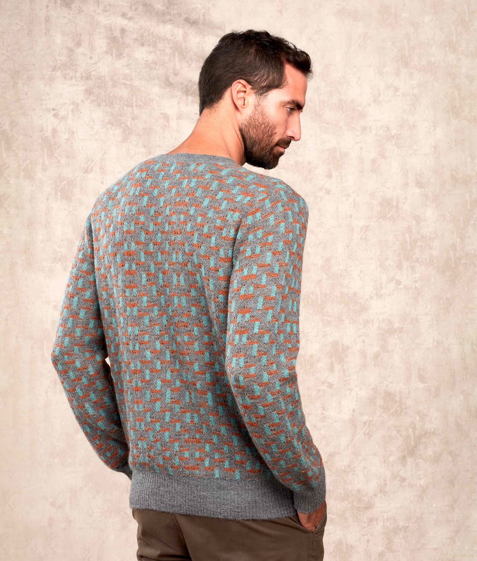 The Weave Alpaca Jumper - Multicoloured C006 - Men's