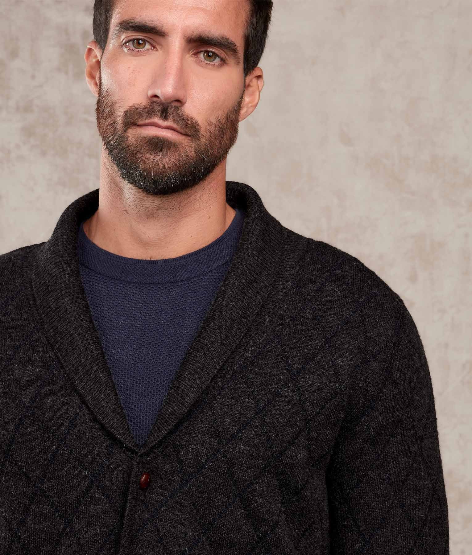 Los Cocos - Cardigan - Charcoal - Men's