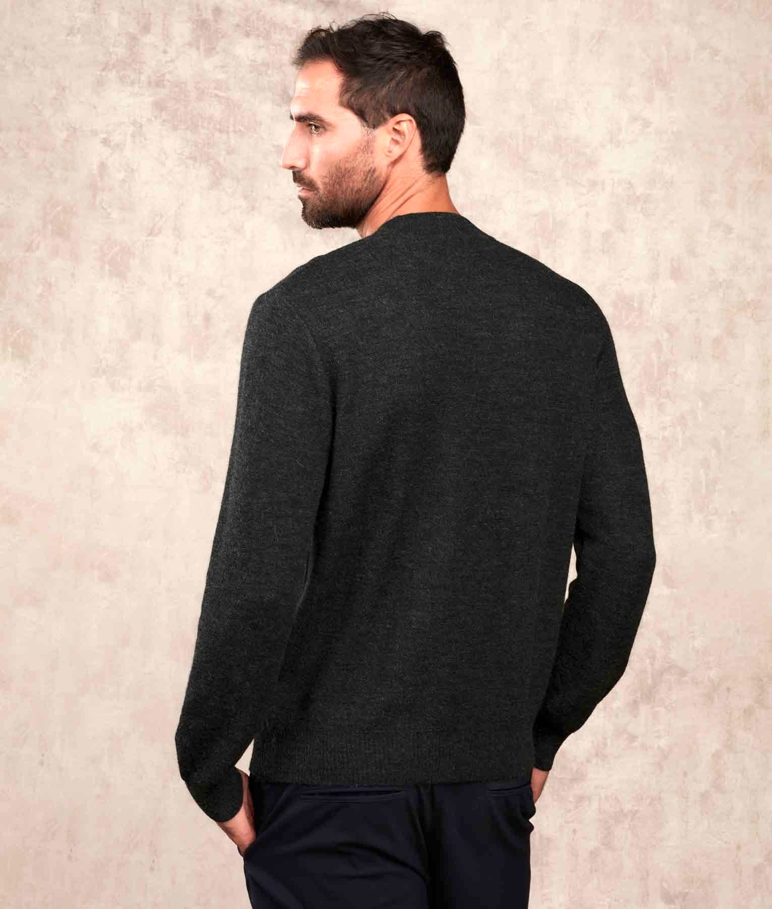 Colours & Clay Alpaca Jumper - Charcoal C001 - Men's