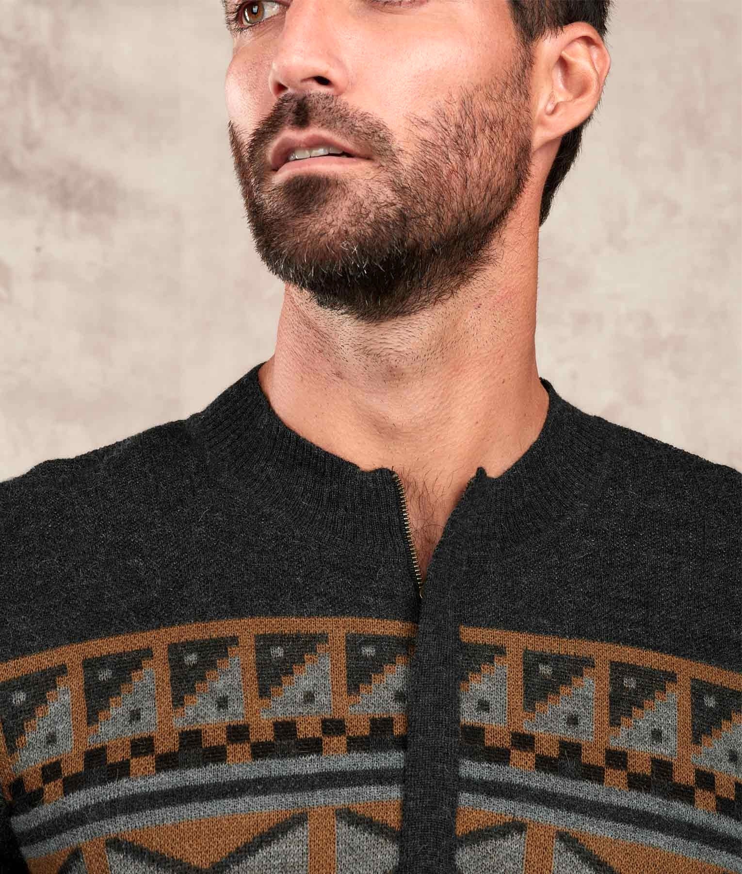 Colours & Clay Alpaca Jumper - Charcoal C001 - Men's