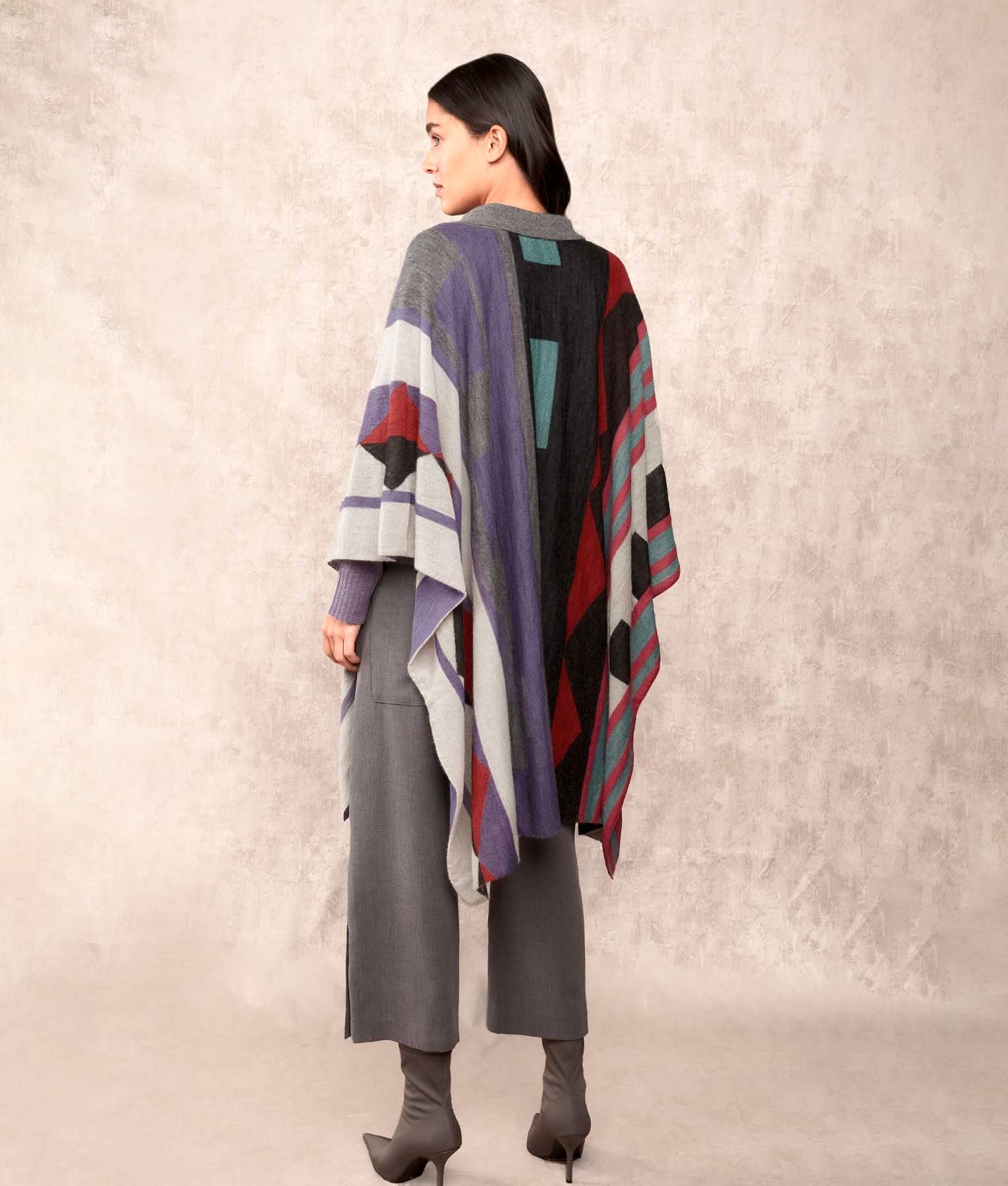 Beyond A Cape With Embroidery Poncho - Multicoloured C003 - Women's