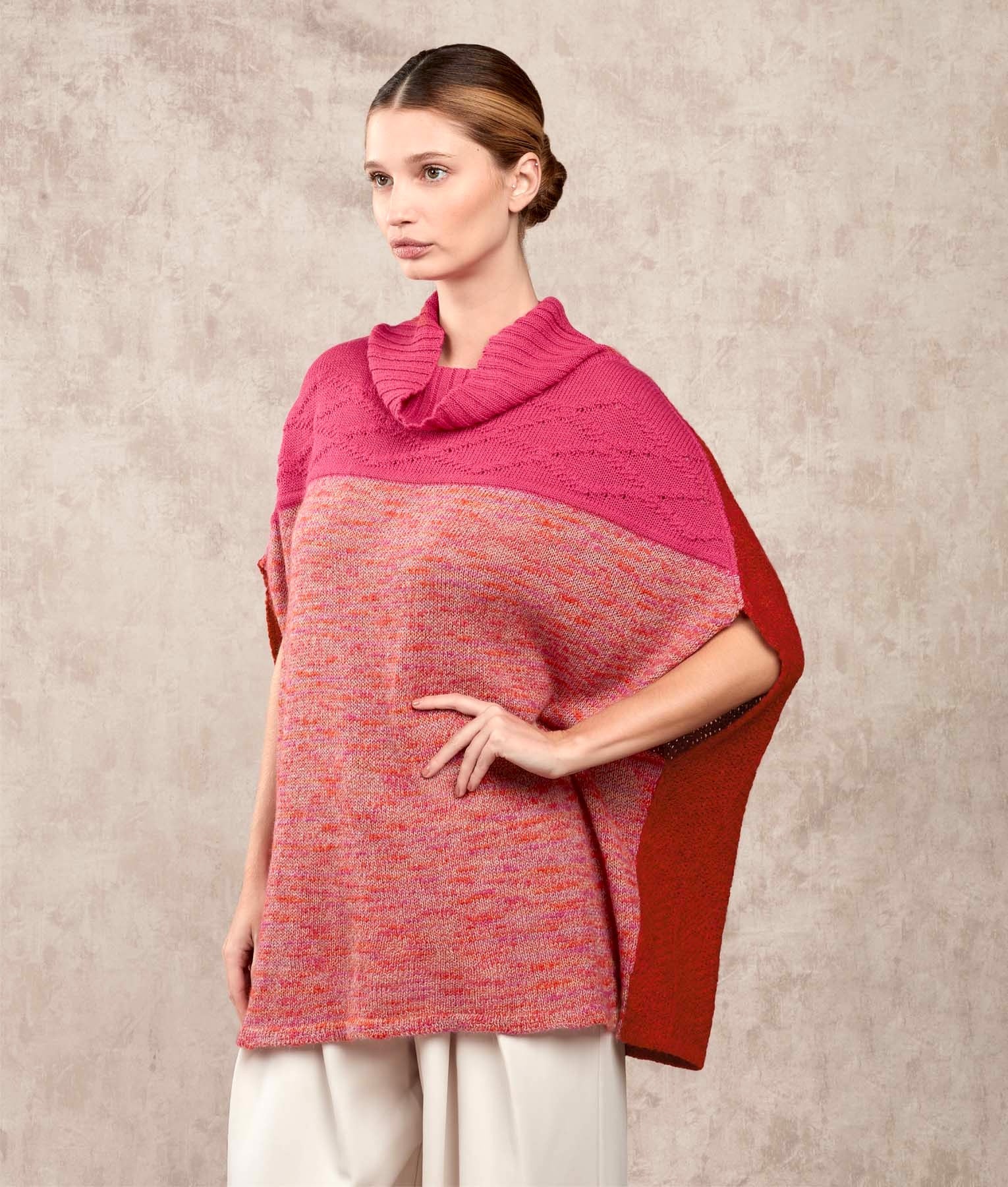 Harmony Alpaca Poncho - Multicoloured C002 - Women's