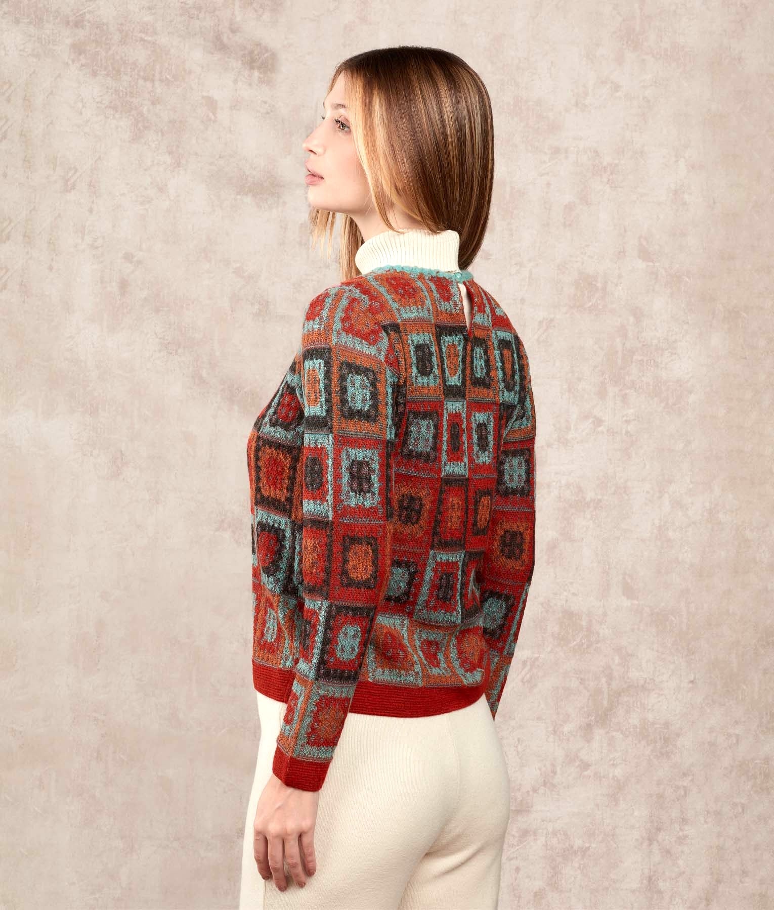 Favo Crew Neck Jumper - Multicoloured C003 - Women's