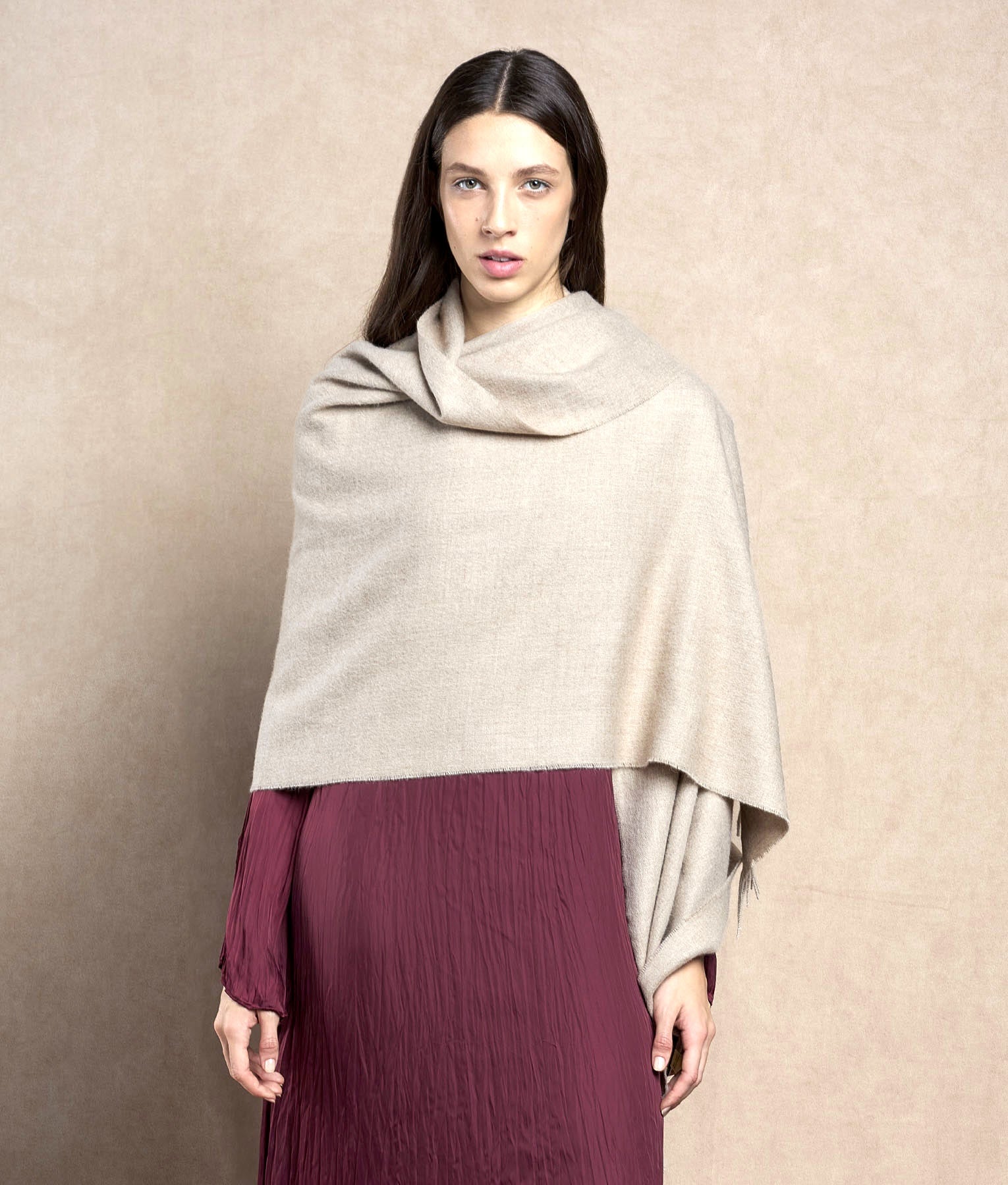 Premium Baby Alpaca Shawl - Dust 280 - Unisex
