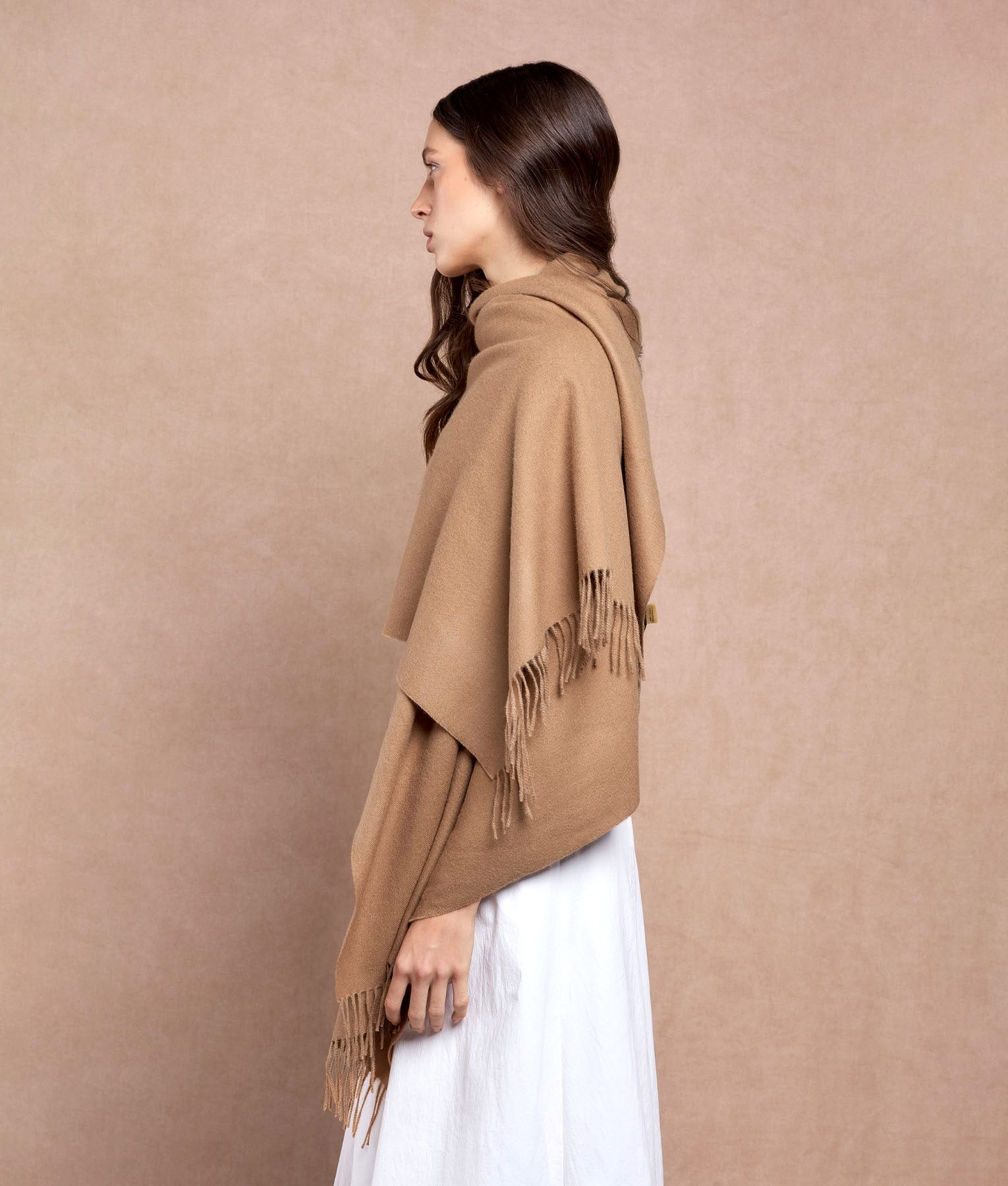Premium Baby Alpaca Shawl - Camel 204 - Unisex
