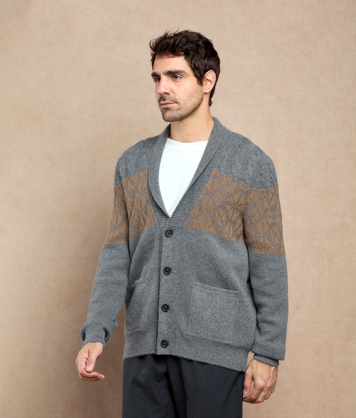 Men's Fisherman Cardigan With Pockets C001