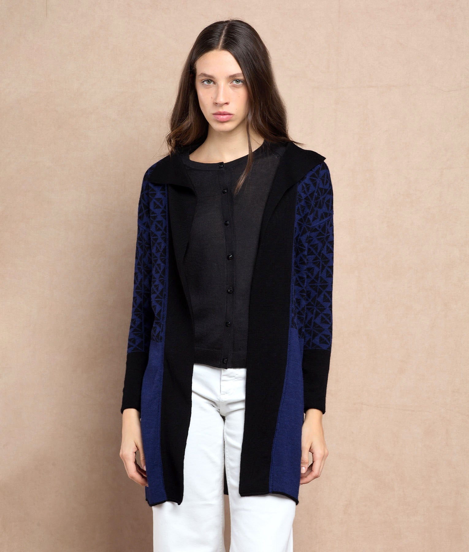 Reversible Long Cardigan C007