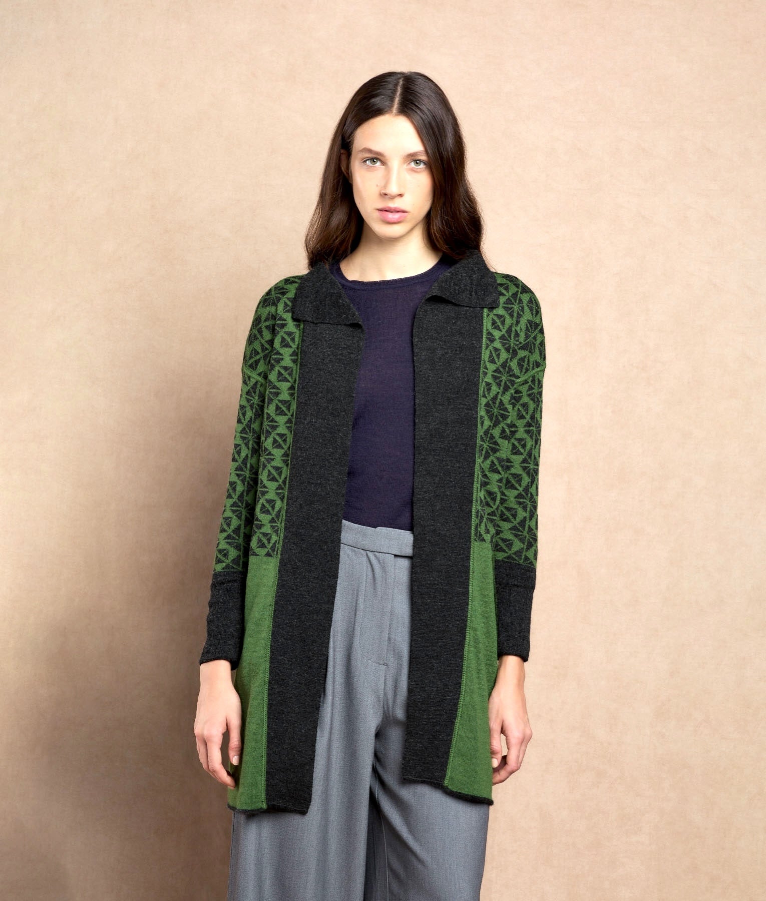 Reversible Long Cardigan C005