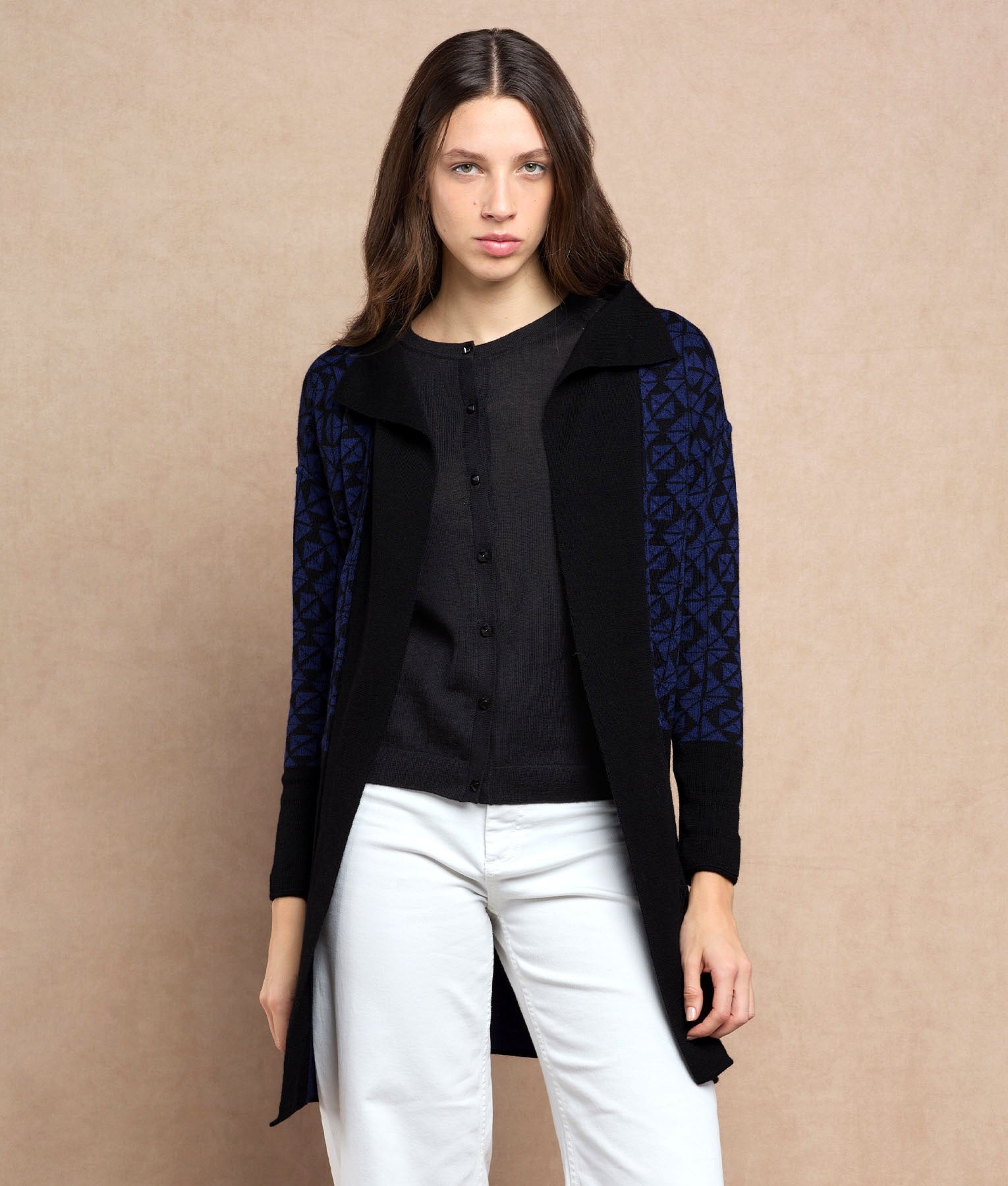 Reversible Long Cardigan C007