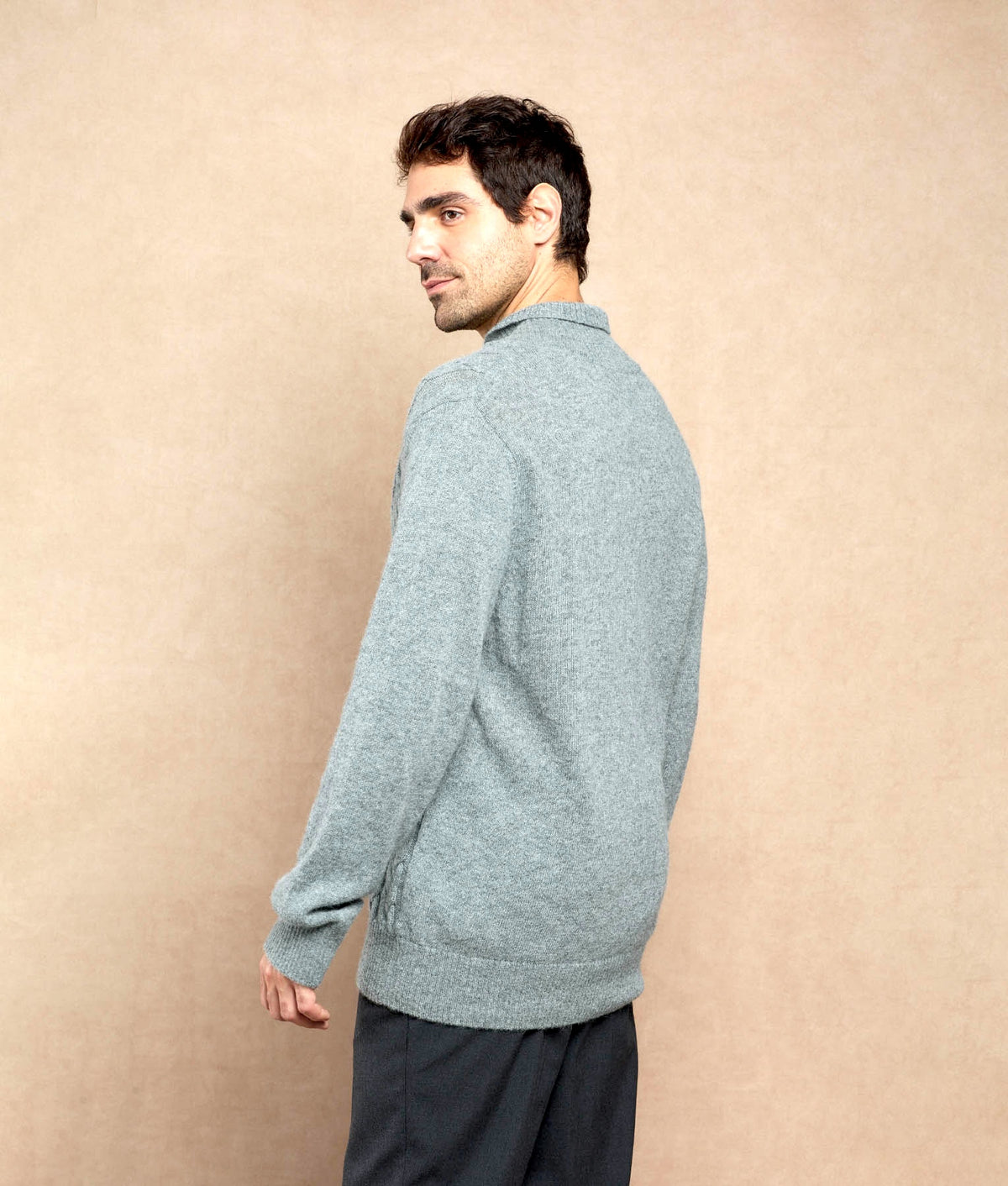 Men's Wheat Cables Shawls Neck Jumper SFN41