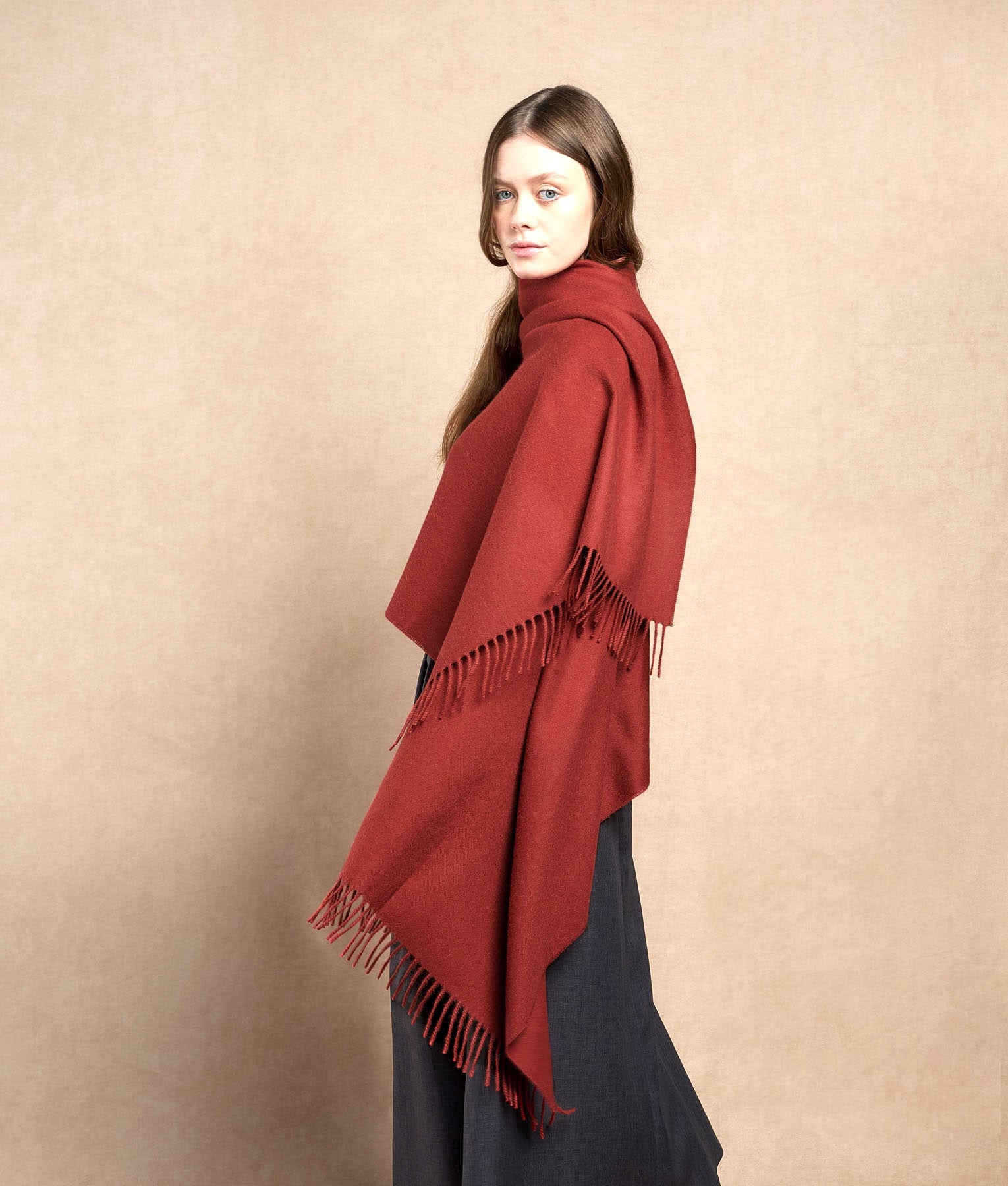 Baby Alpaca Wrap - Wine Red