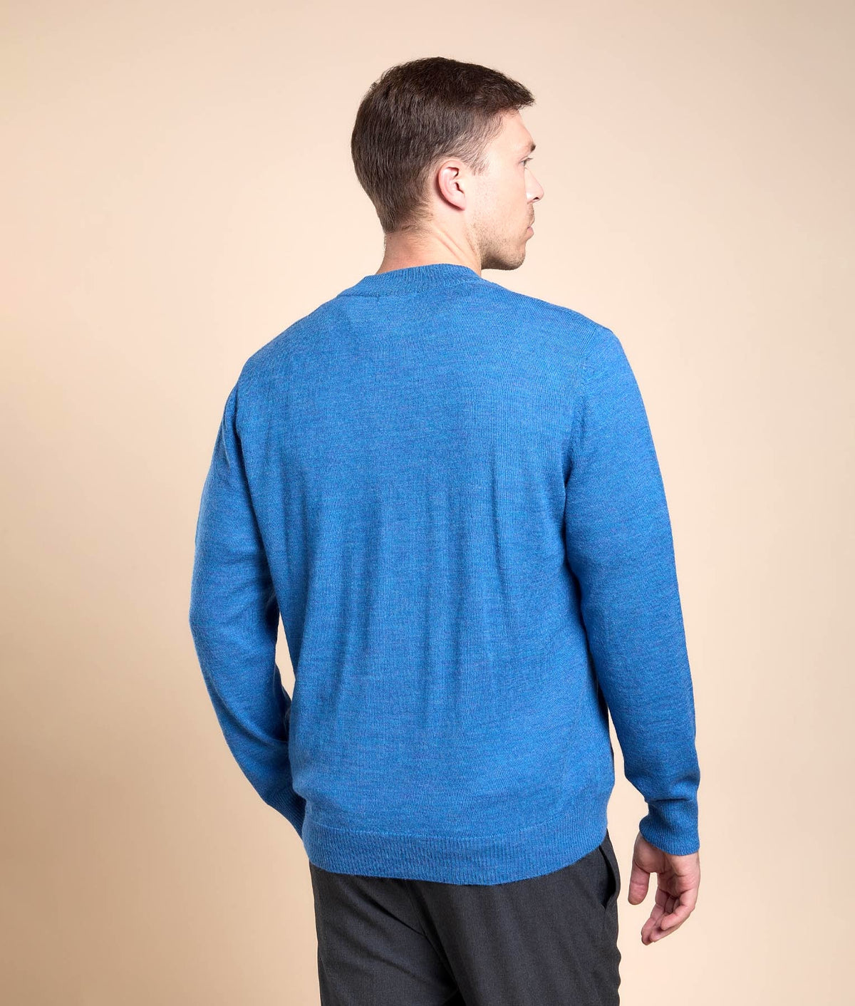 Basic Jersey Mock Neck Jumper - Blue - Men's