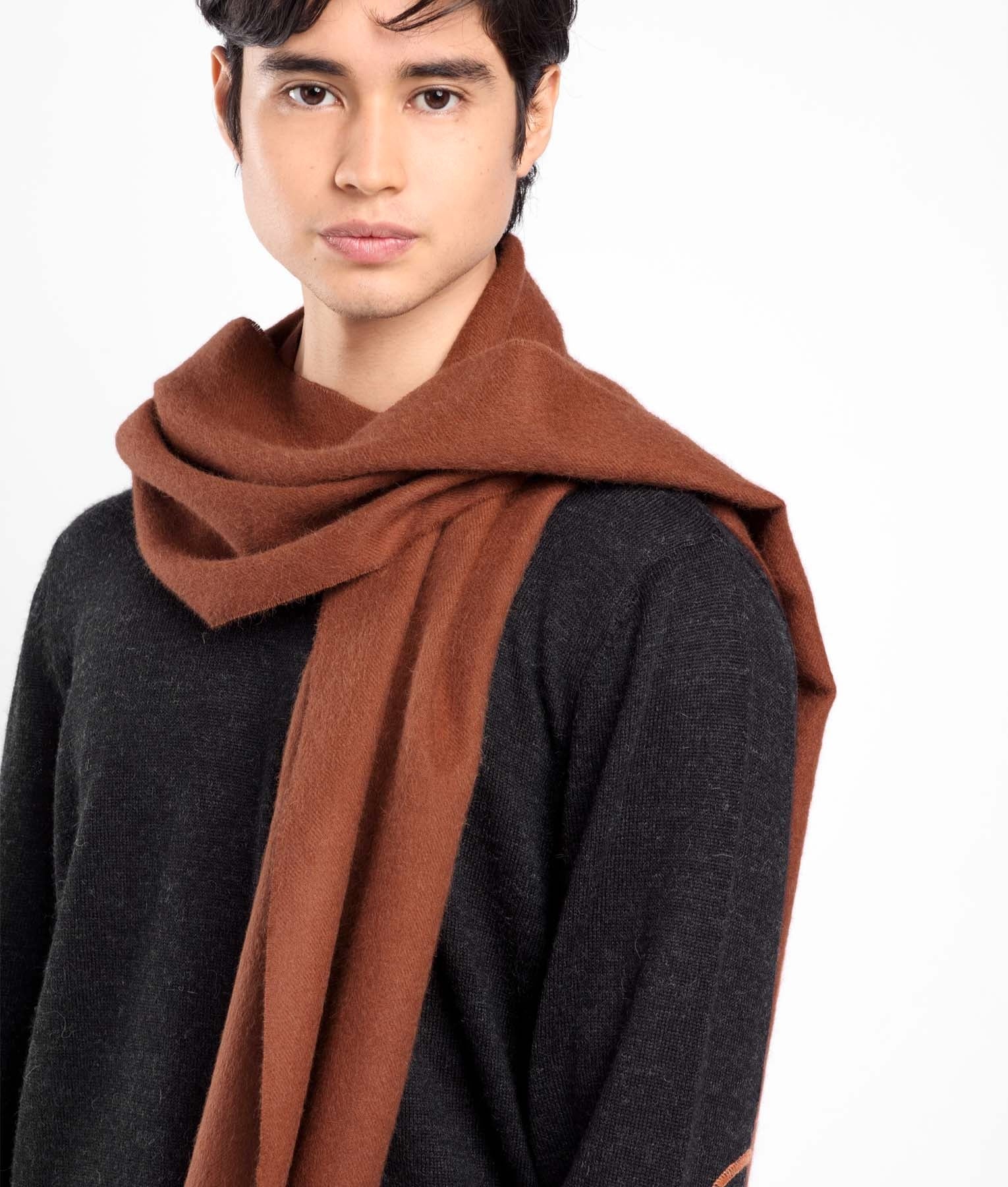 Long Brushed Alpaca Scarf - AM17941 - Unisex