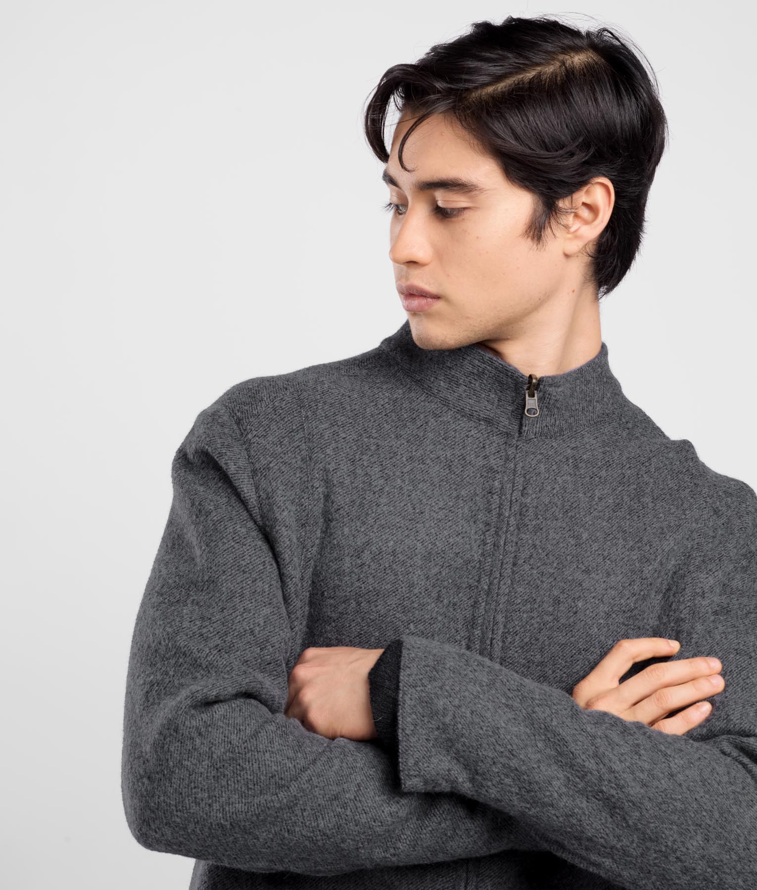 Zipped Front Men's Reversible Jacket C004 Grey and Blue