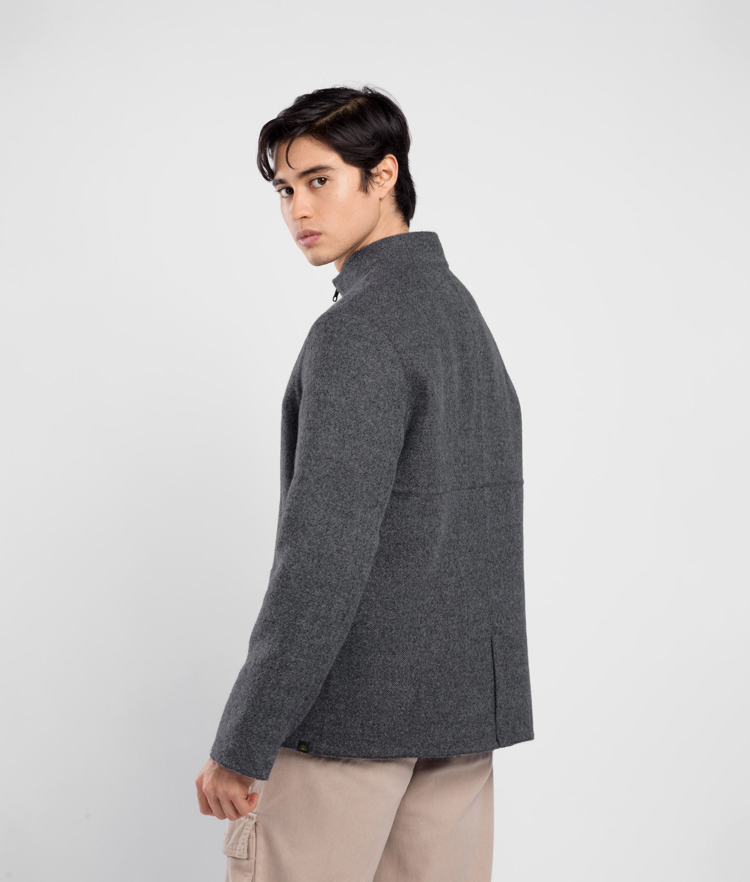 Zipped Front Men's Reversible Jacket C004 Grey and Blue