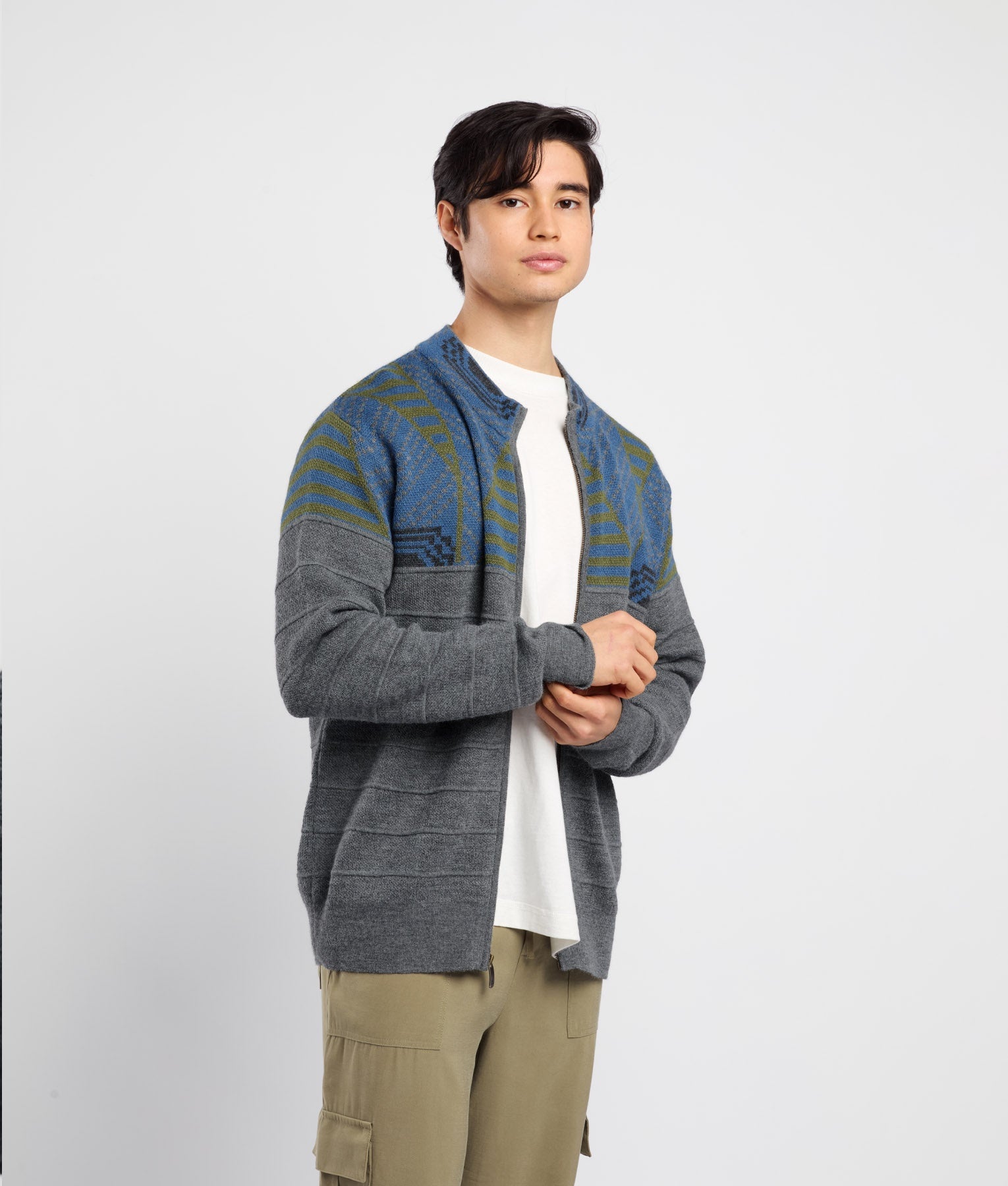 Men's Active Jacquard Cardigan C005