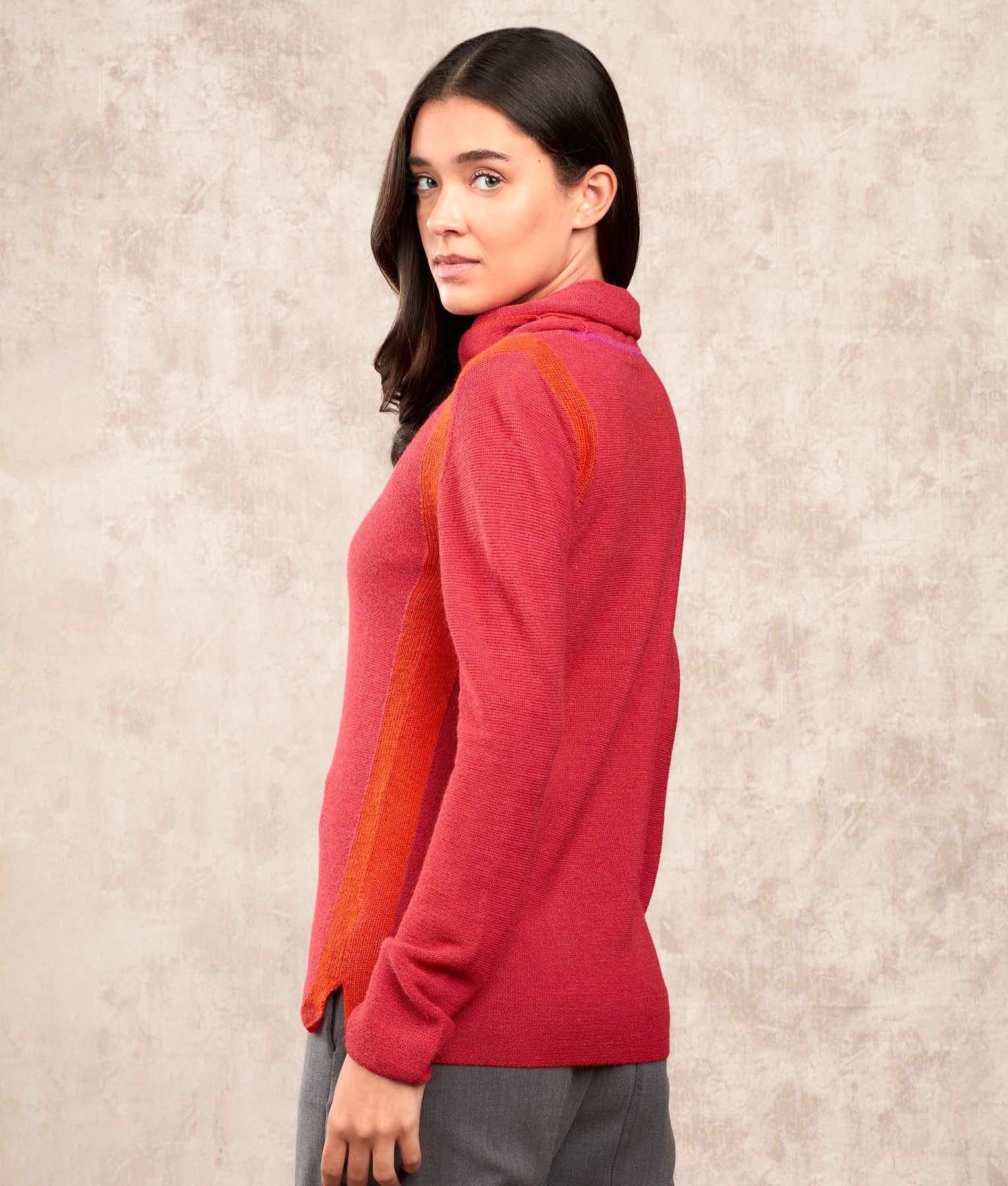 Links Alpaca Jumper - Red C015 - Women's