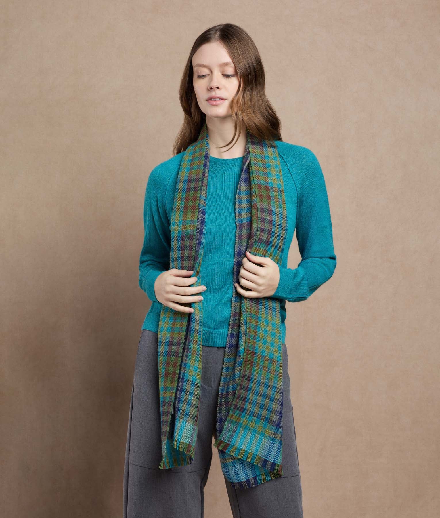 Coloured Basket Weave Scarf C002