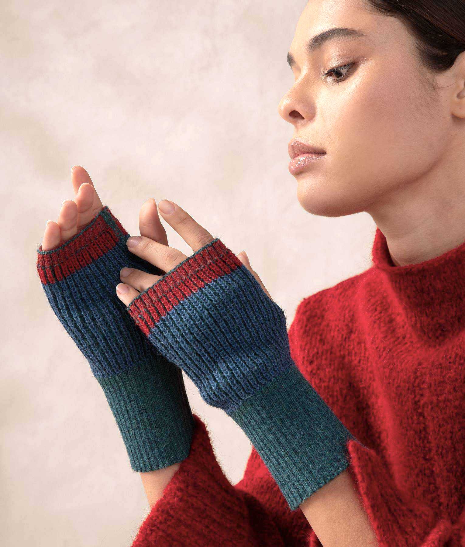 Reversible Ribbed Mittens C003