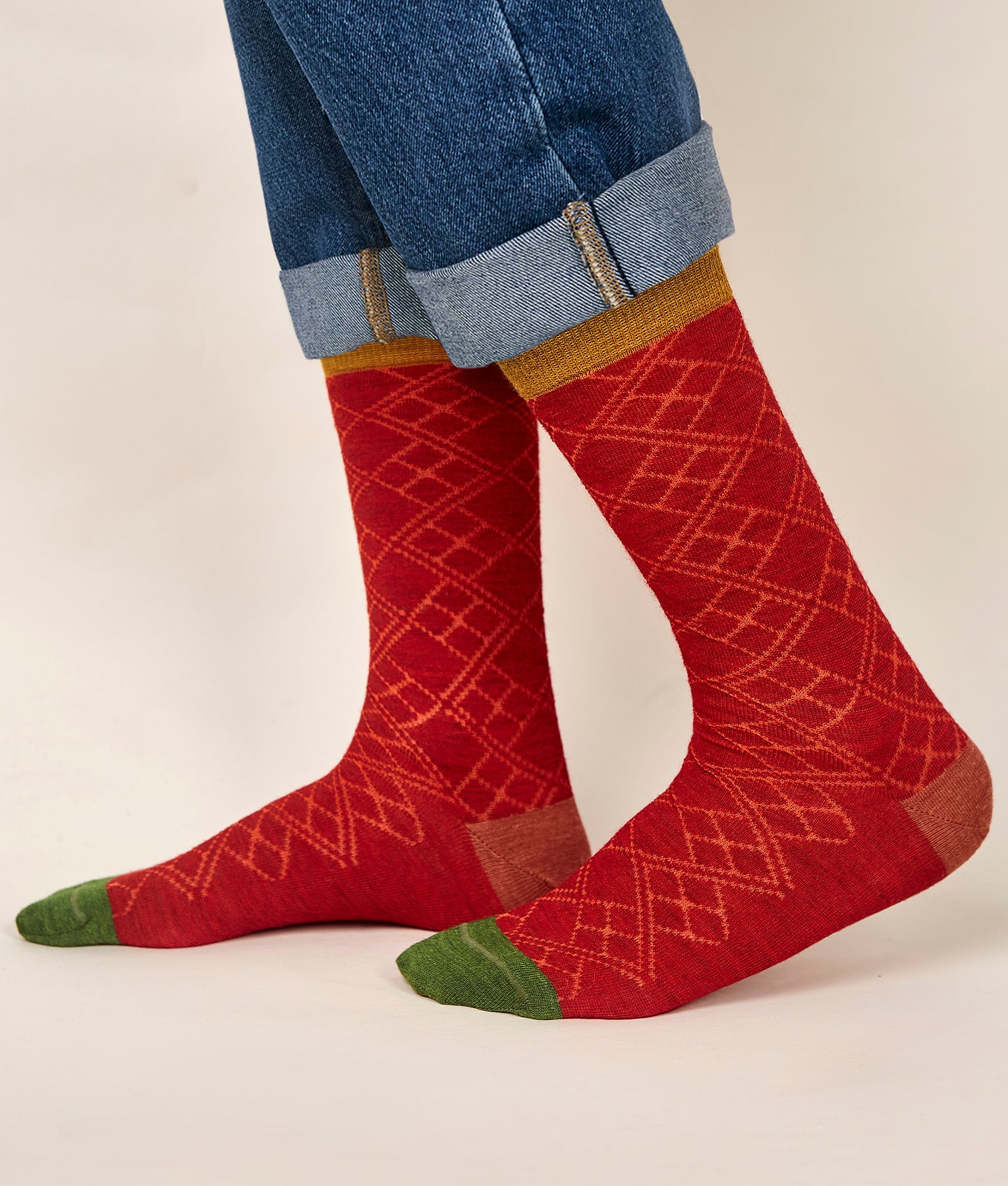 Bicolour Jacquard Men's Socks C005