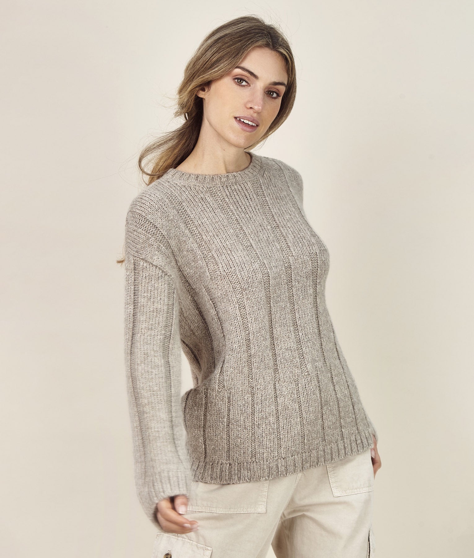 Ribbed Long Pullover S-C001
