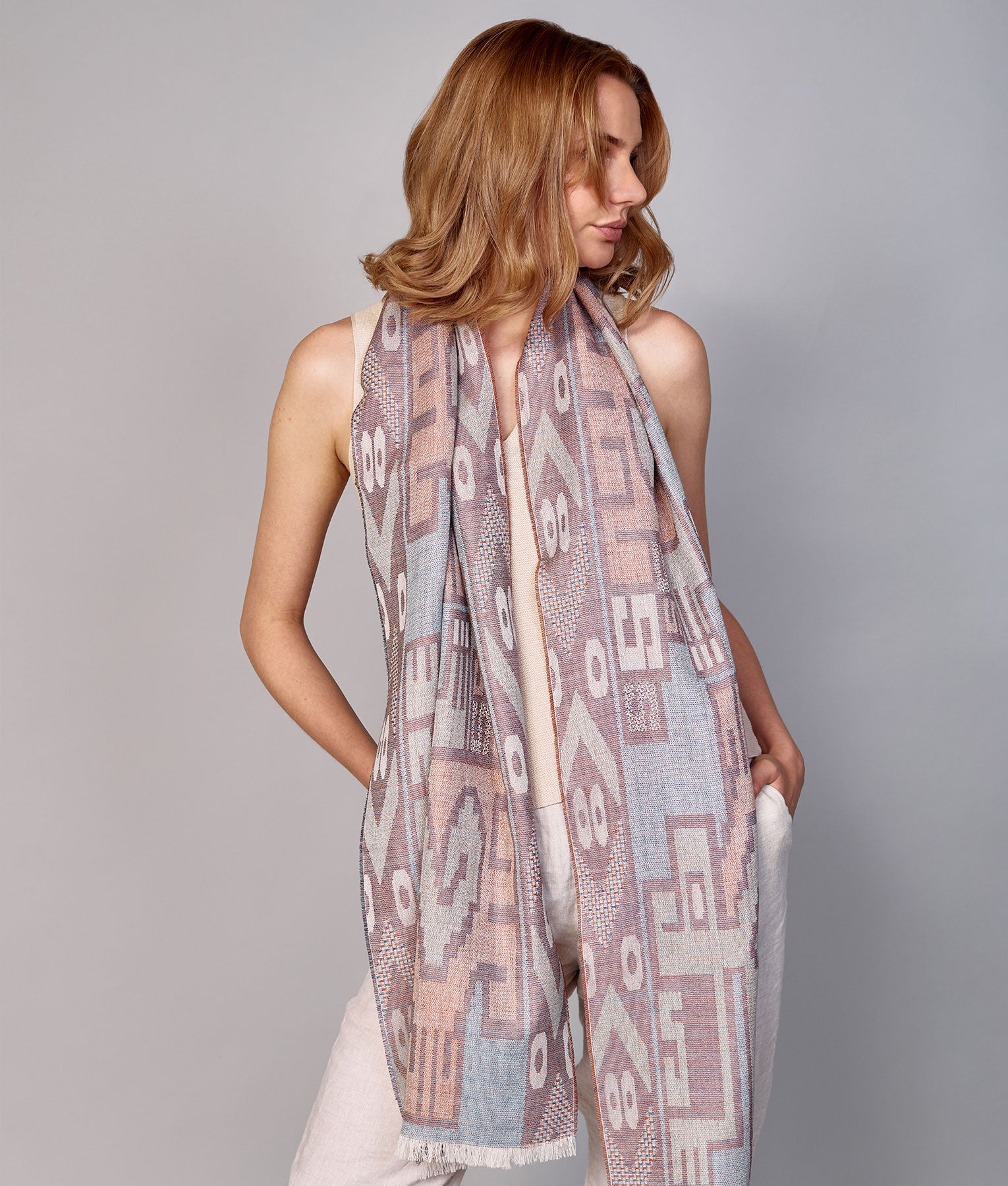 Nazca Dignified Forms Scarf C001