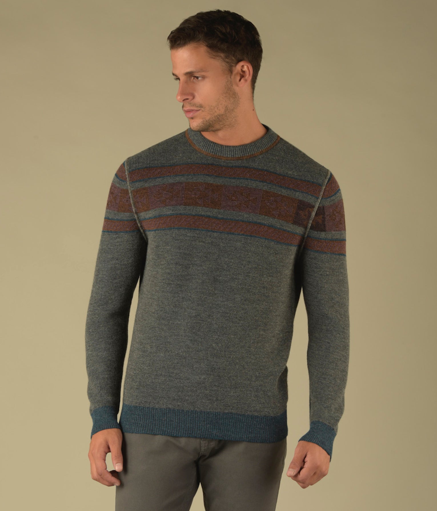 Reversible Ribbed Crew Pullover-S C003