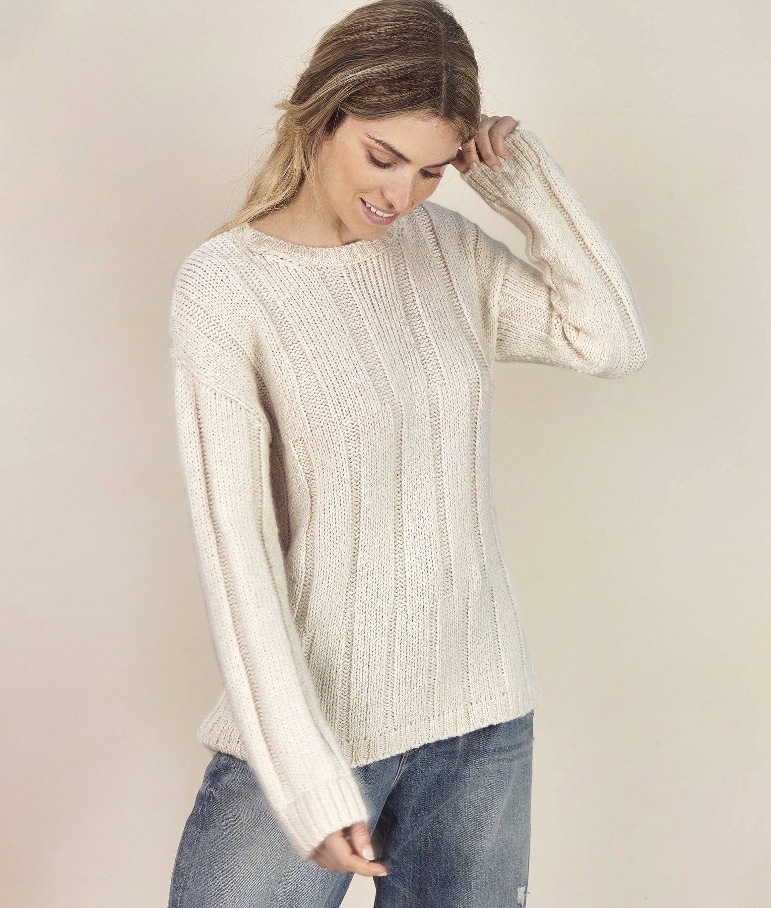 Ribbed Long Pullover S-C002